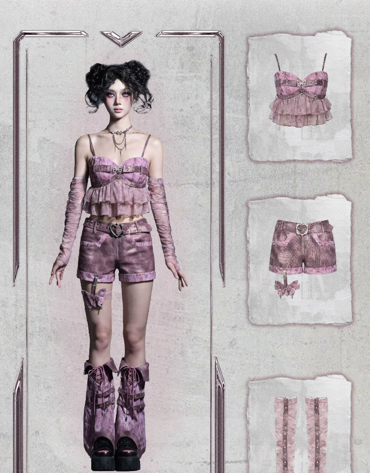 Mesh Studded Long Sleeves