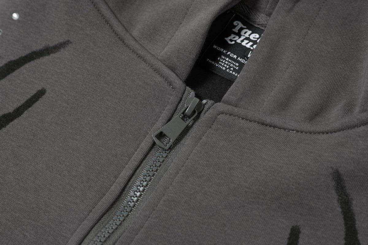 【25s Aug.】Vintage Flame Rhinestone Hoodie Jacket