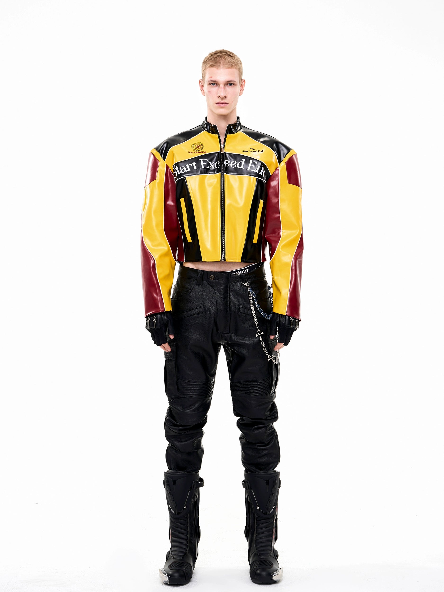 Porsche Colorblock Embroidered Moto Jacket