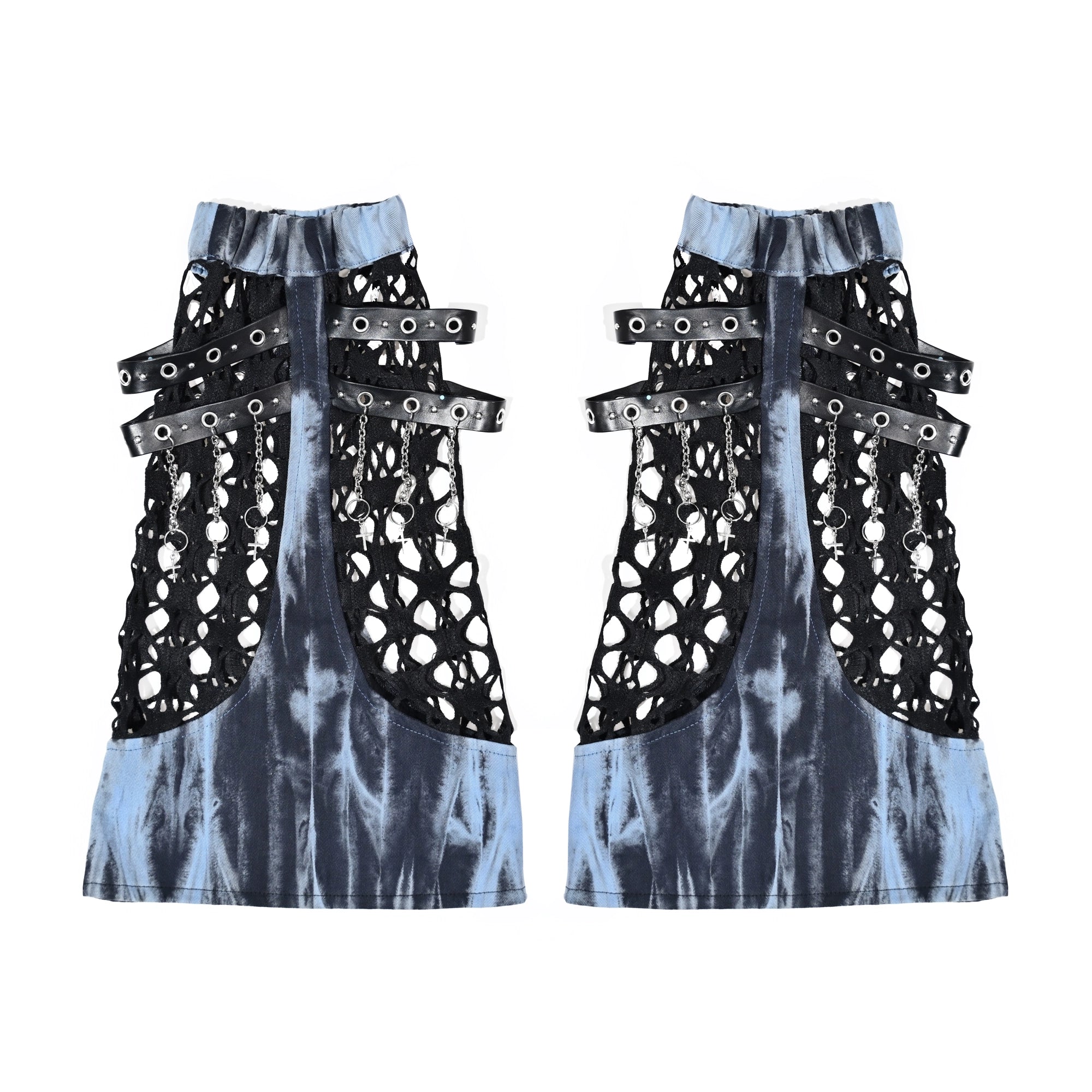 Punk Hollow Patchwork Leg Warmers