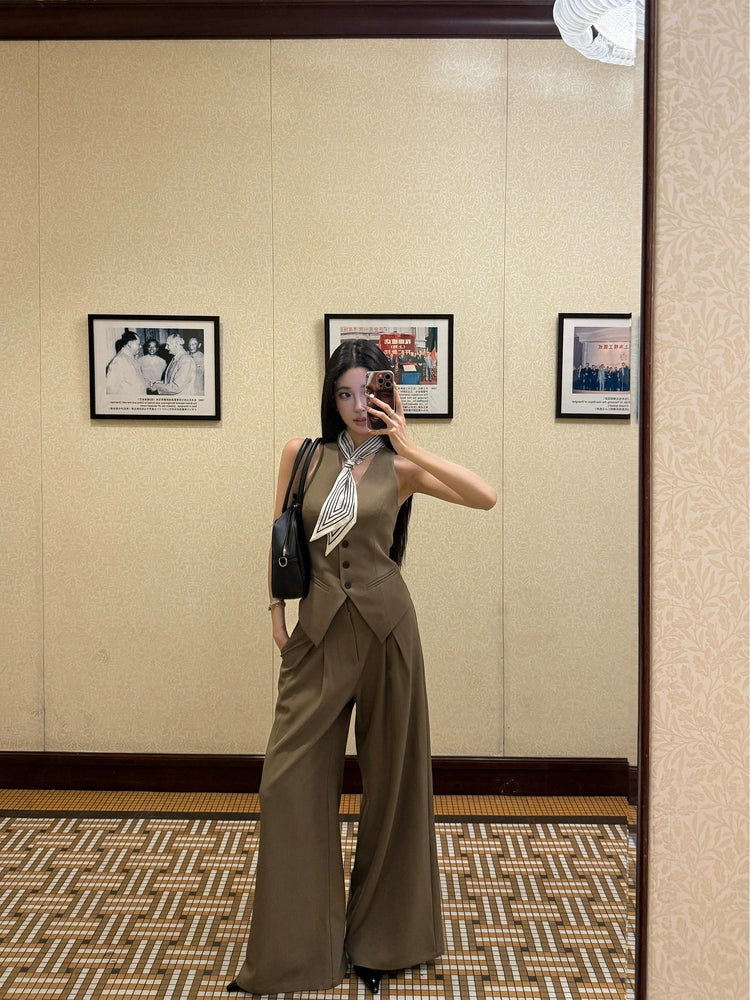 Vintage Blazer Vest Pants Set