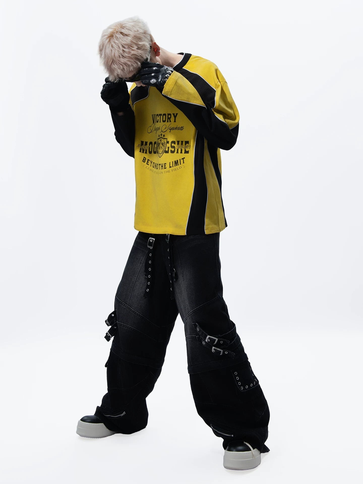 Sanhoostudio Detachable Strap Denim Pants