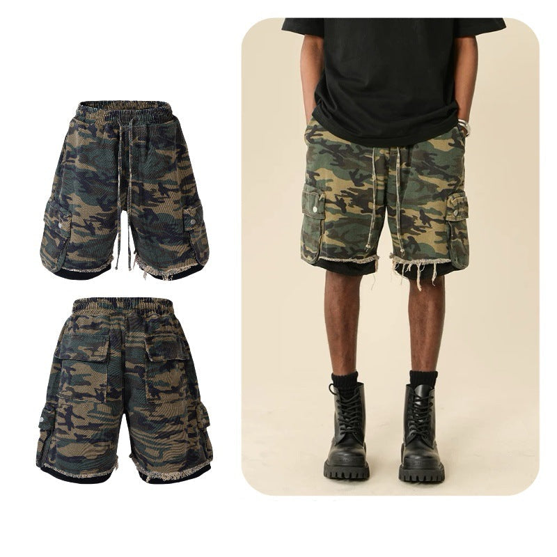 【25s Aug.】Vintage Washed Camo Cargo Shorts
