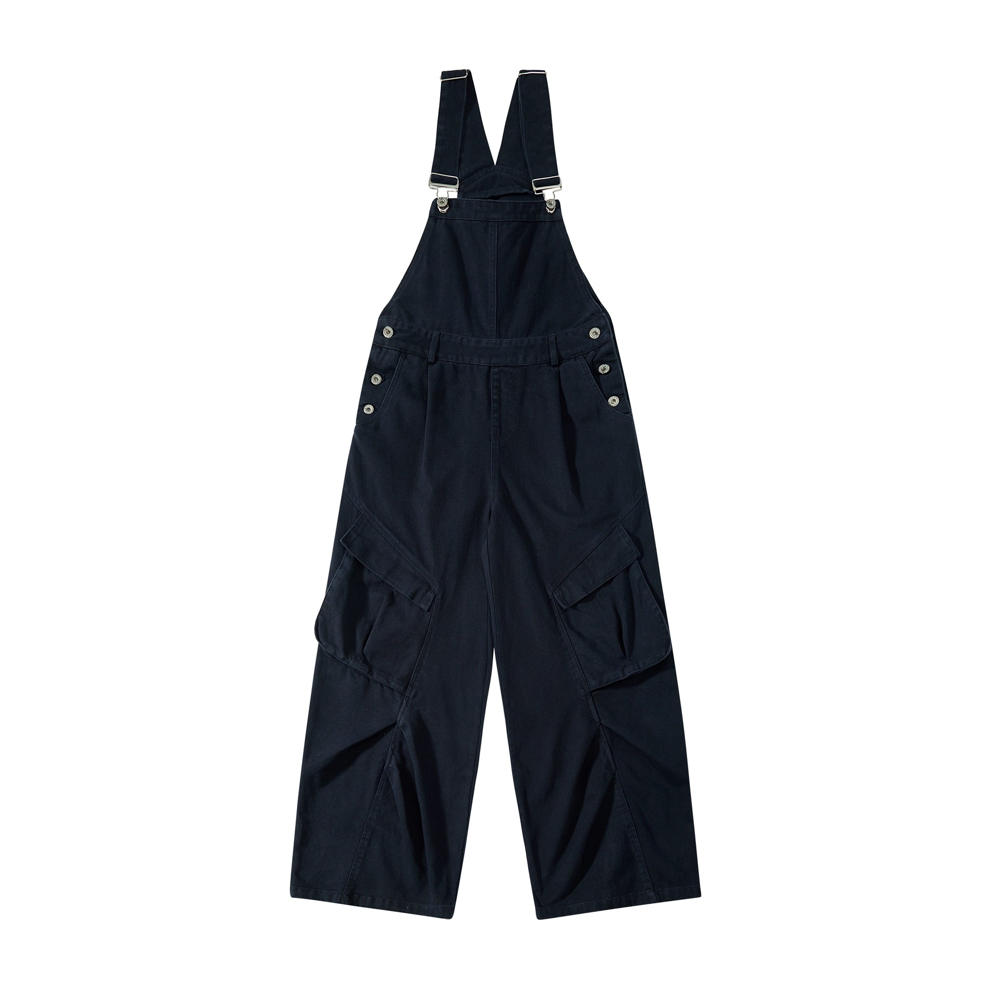 Discover deconstructed pleated overall cargo pants by Sanhoostudio—featuring layered panels, utility pockets, and a roomy curved-leg silhouette. A utilitarian yet fashion-forward choice for streetwear wardrobes.