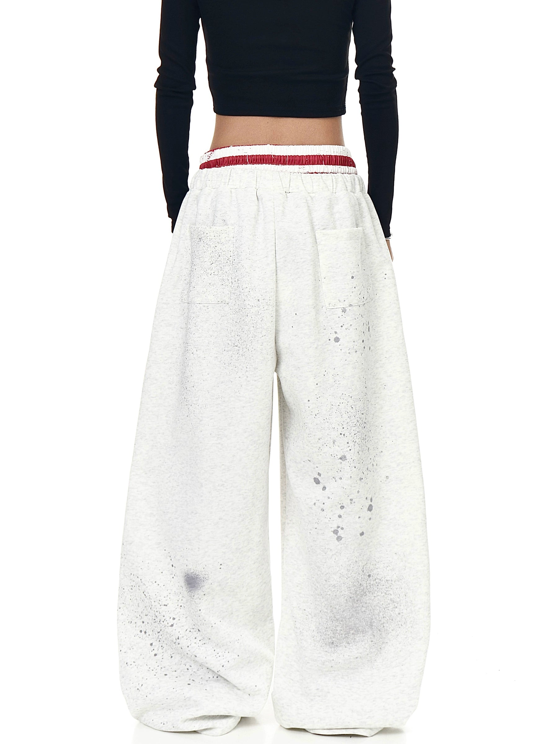 Flag Splatter Double-Waist Sweatpants