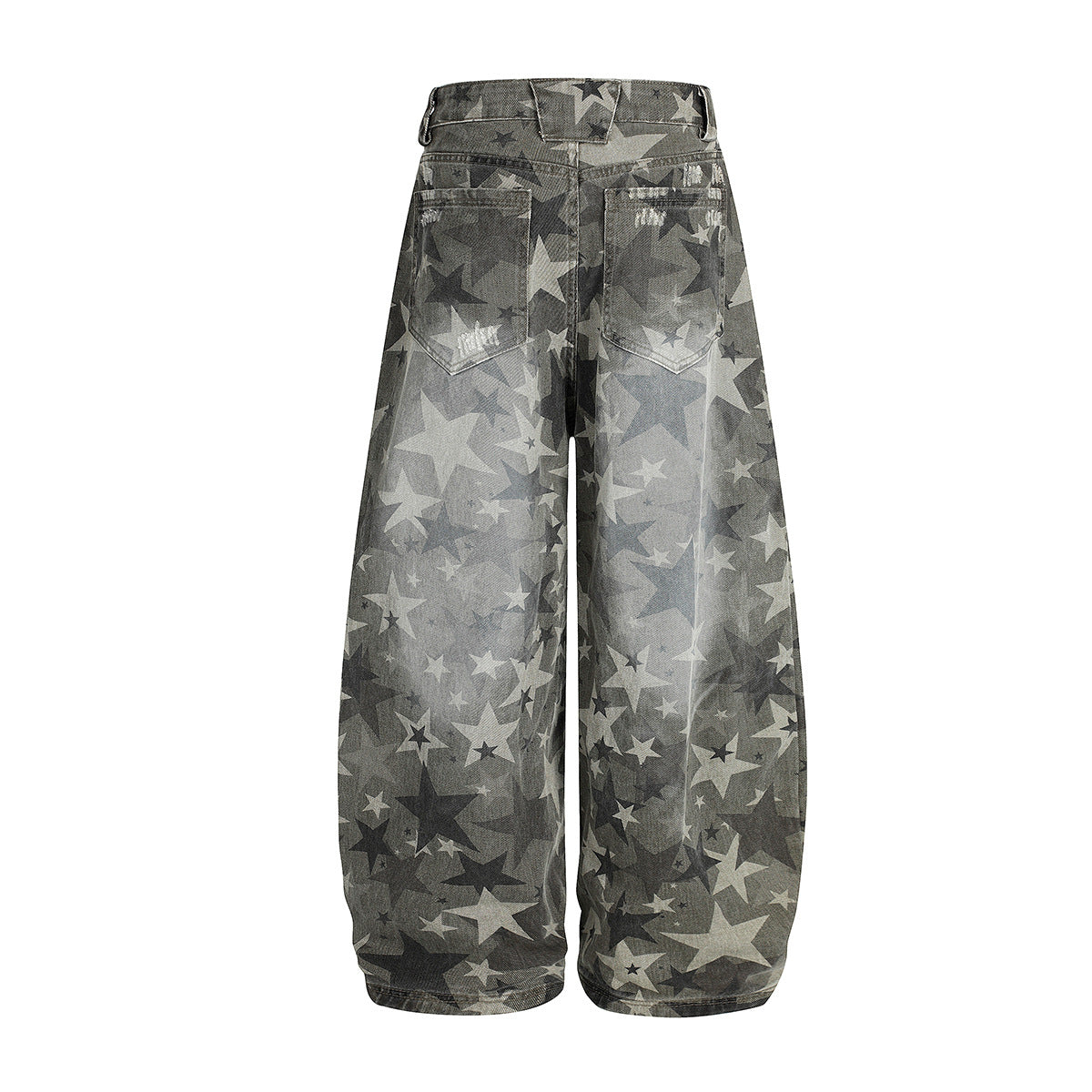 【25s Aug.】Camouflage Star Curved-Cut Jeans