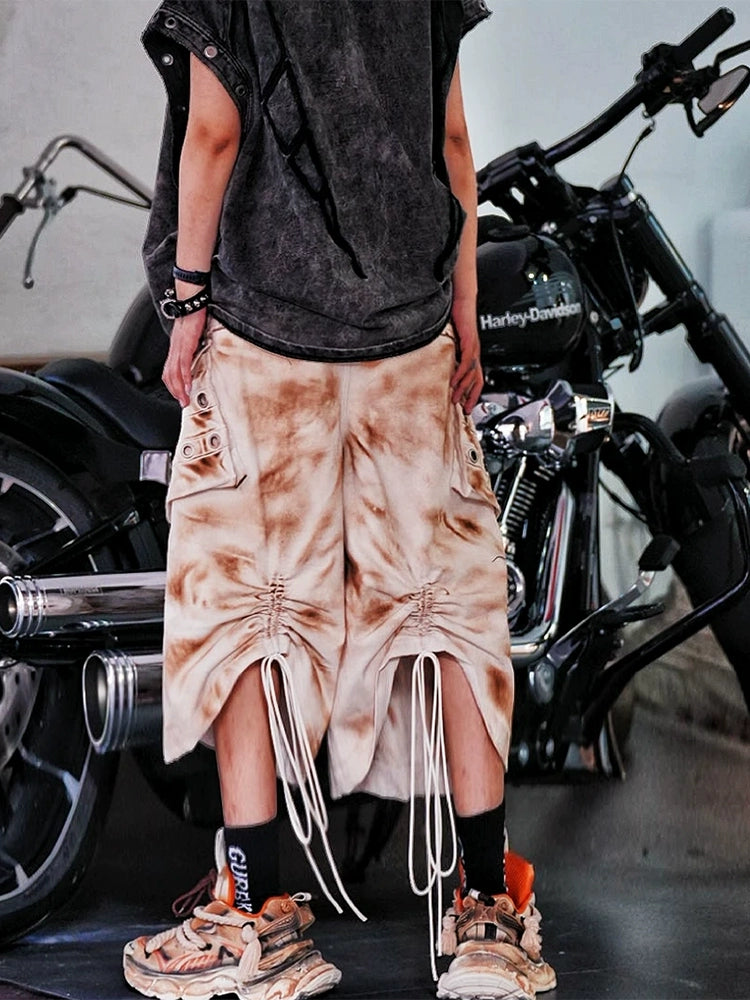 Graffiti Washed Embroidered Patchwork Denim Pants