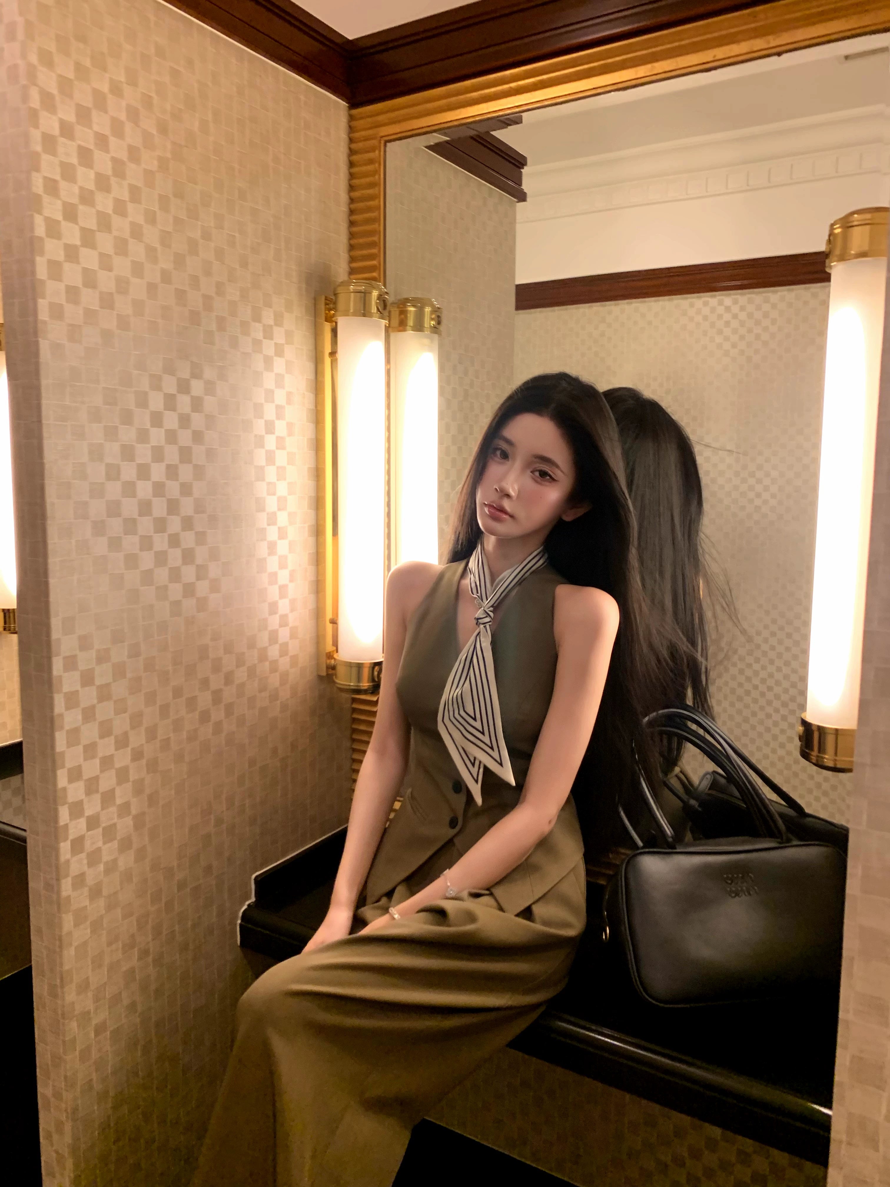 Vintage Blazer Vest Pants Set