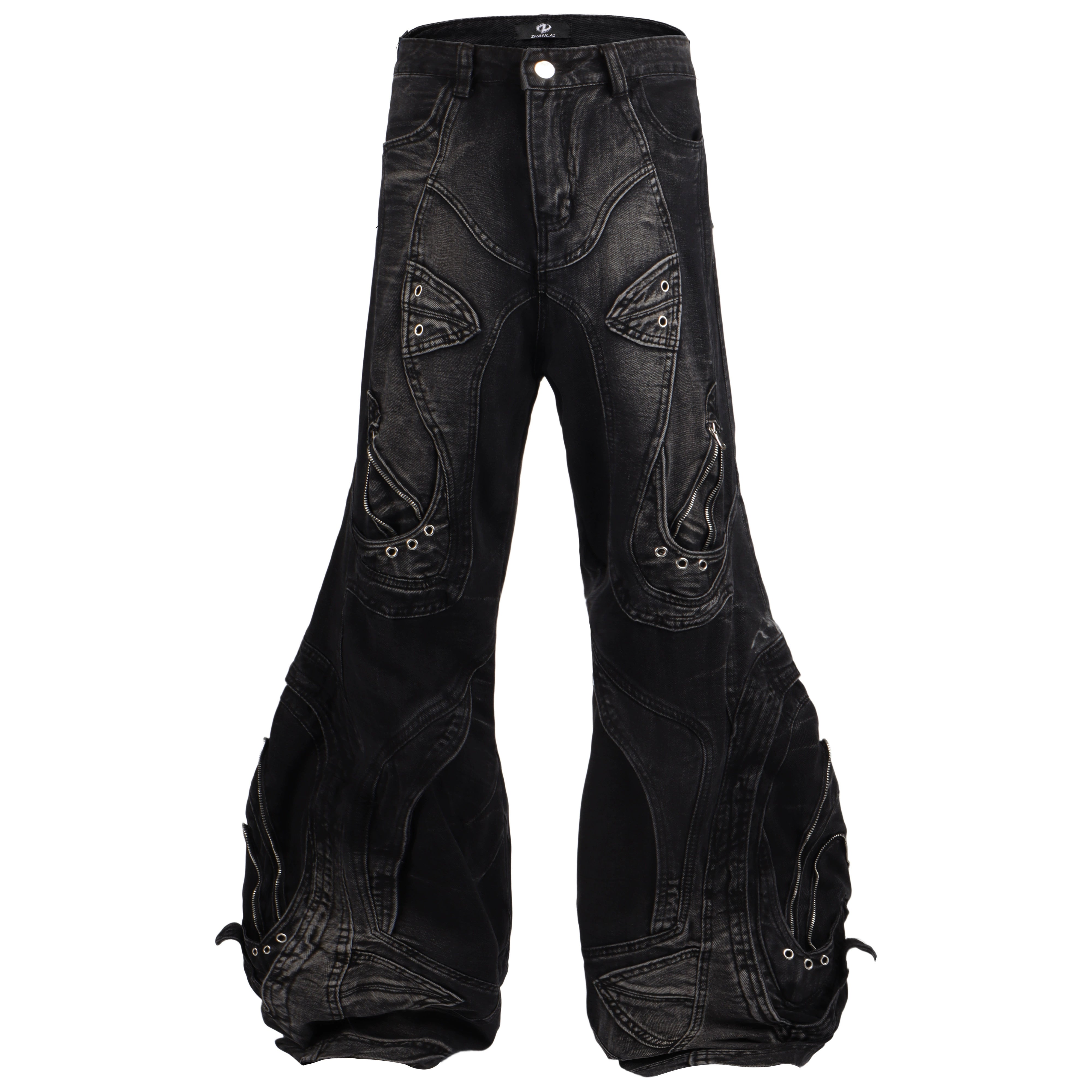 High Street Distressed Flare Denim Pants