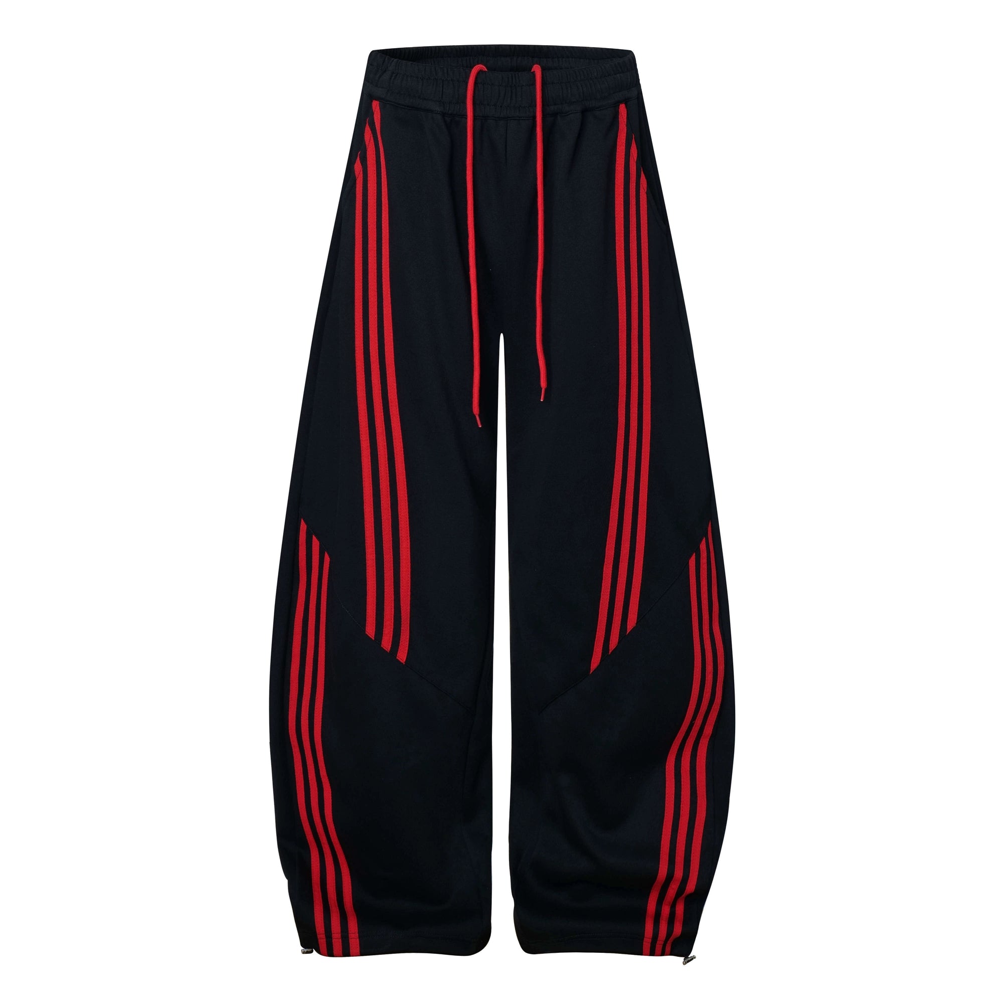 Red-Black Stripe Street Jogger Pants