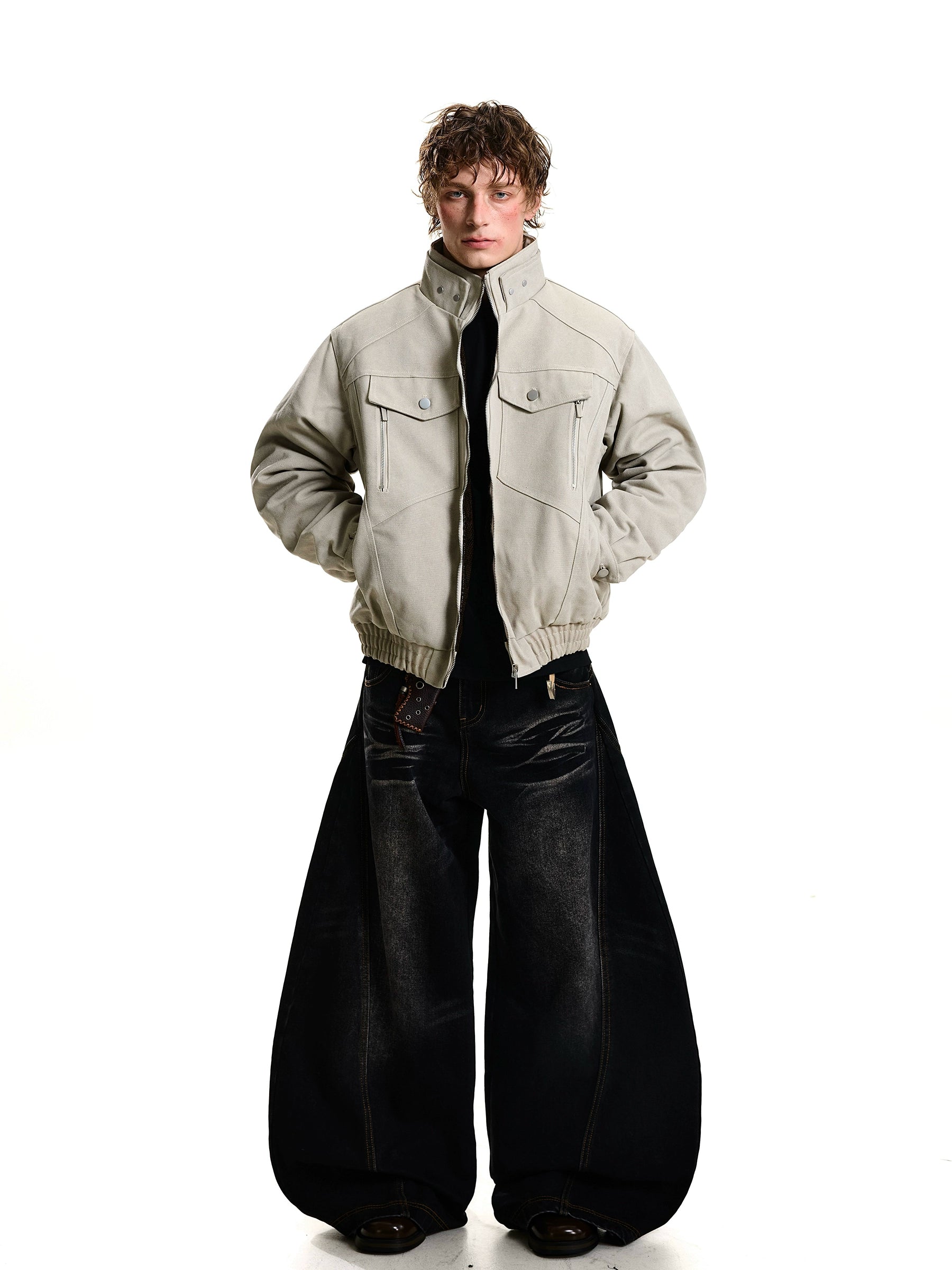 Heavy Canvas Stand-Collar Python Hawk Utility Jacket