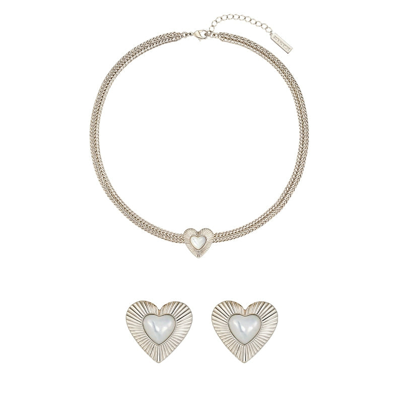 Heart-Shaped Mother of Pearl Necklace