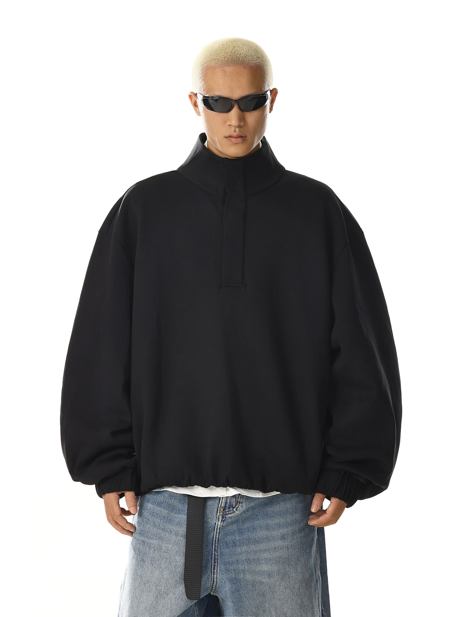 High Street Magnetic Closure Sweatshirt with Relaxed Fit