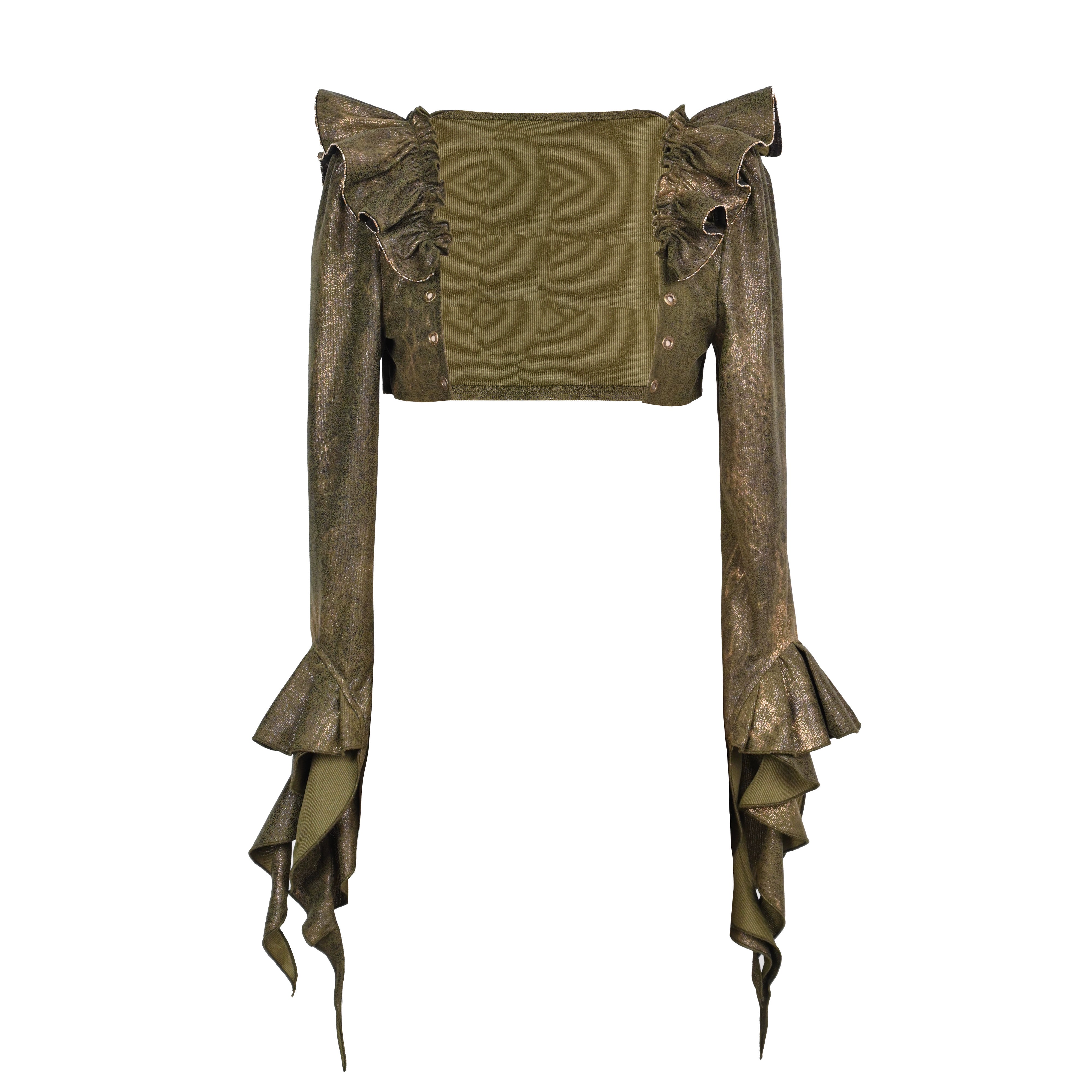 Plaid Ruffle Punk Short Jacket