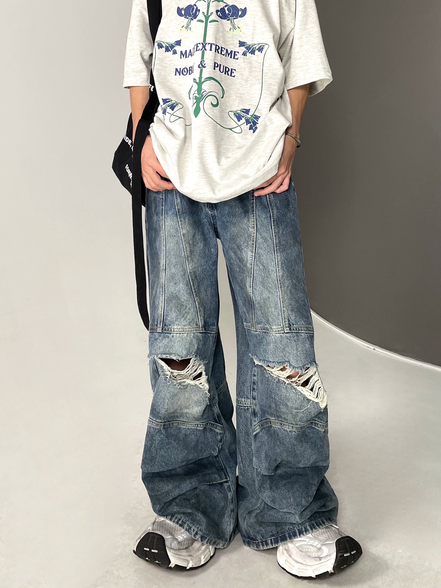 【25s Aug.】Vintage Heavily Distressed Ripped Jeans