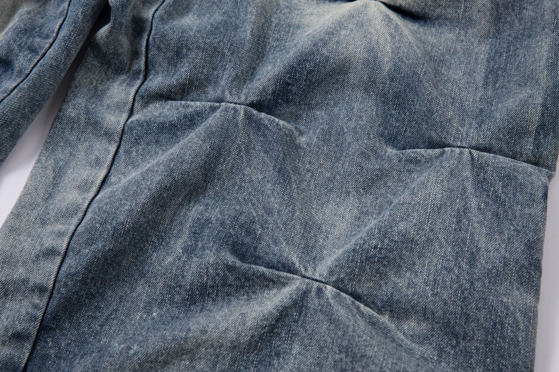 Vintage Heavy Pleated Washed Jeans