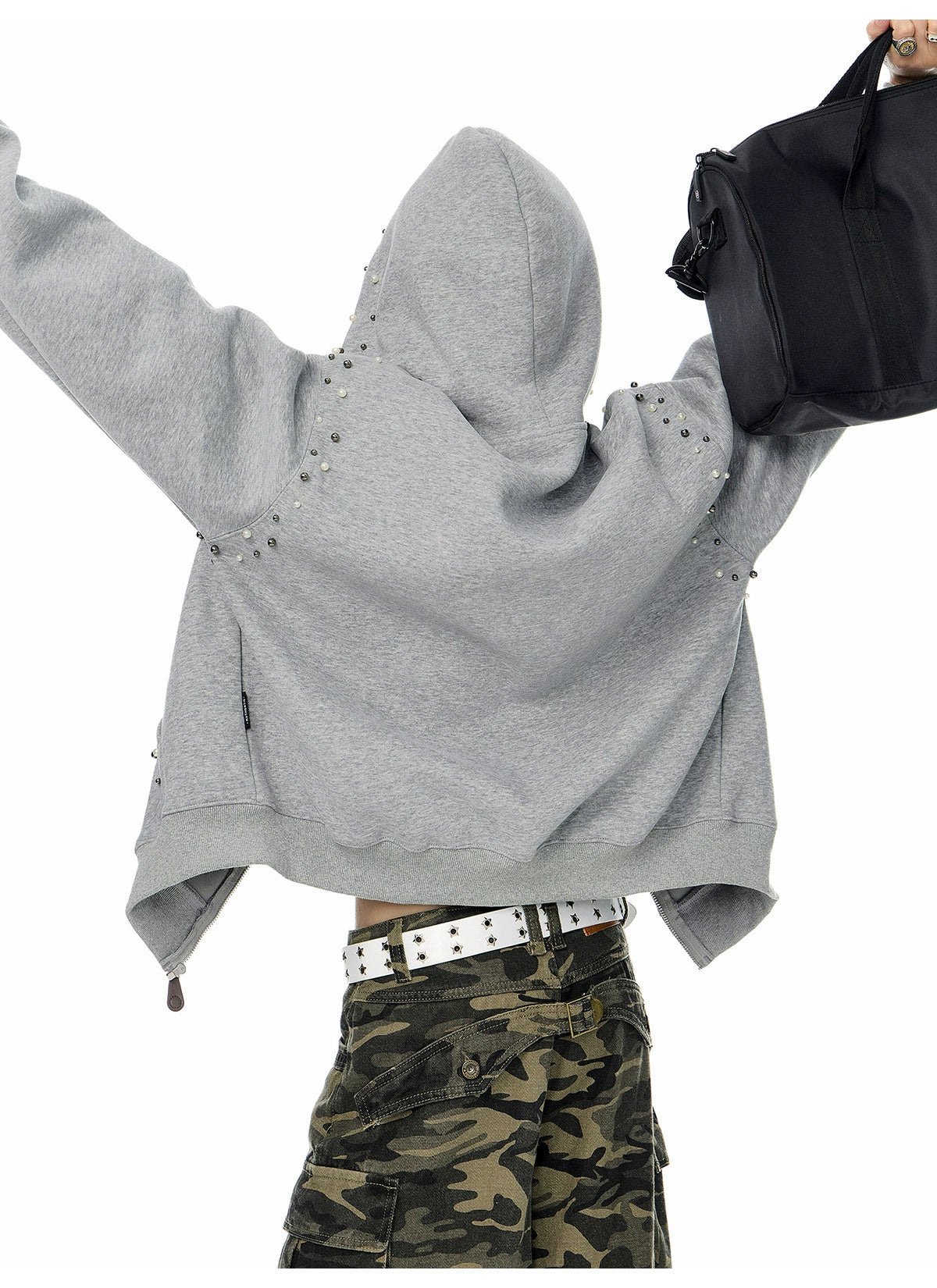 【25s Sep.】Vintage Pearl Detail Oversized Hoodie