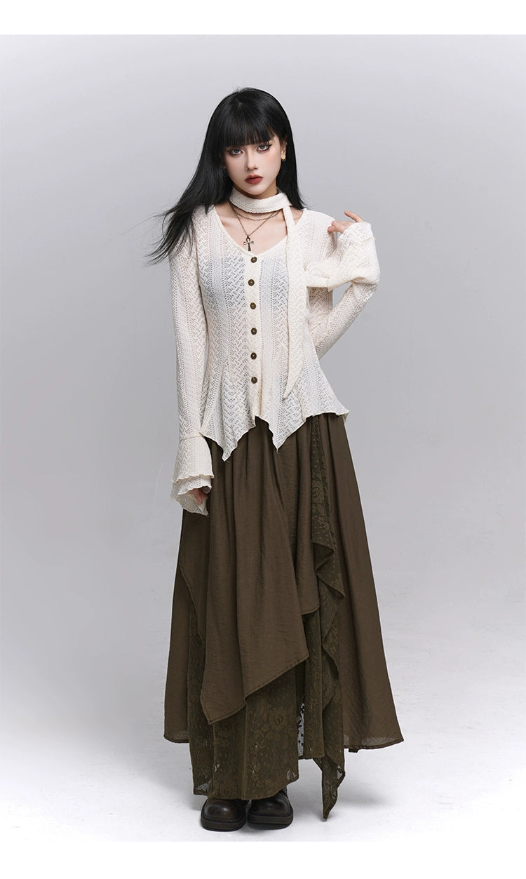 Brown Midi Skirt - Melard Wasteland Style