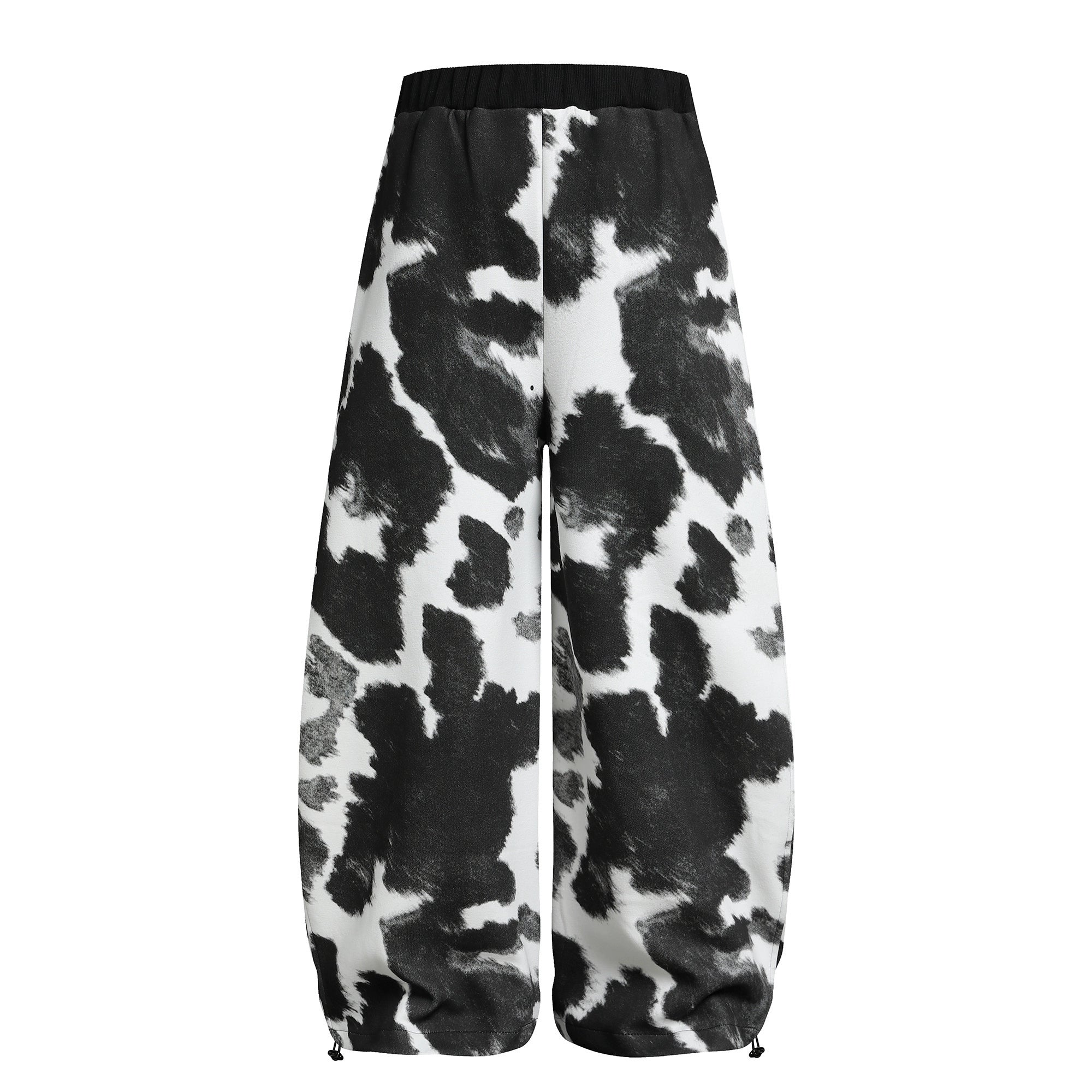 Cow Print Curved-Leg Sweatpants