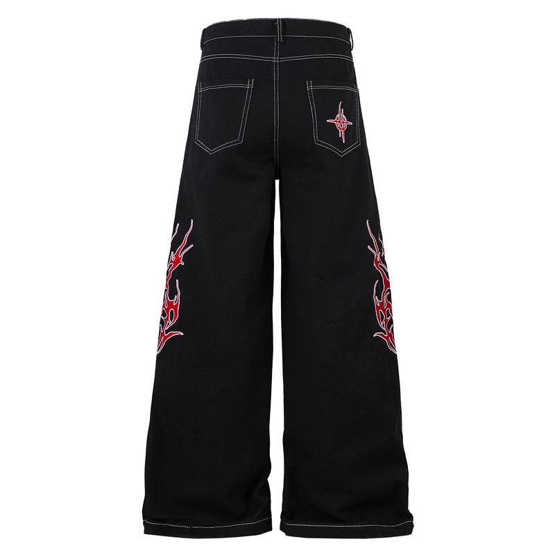 【25s Aug.】Original Thorn Embroidered Straight-Leg Jeans