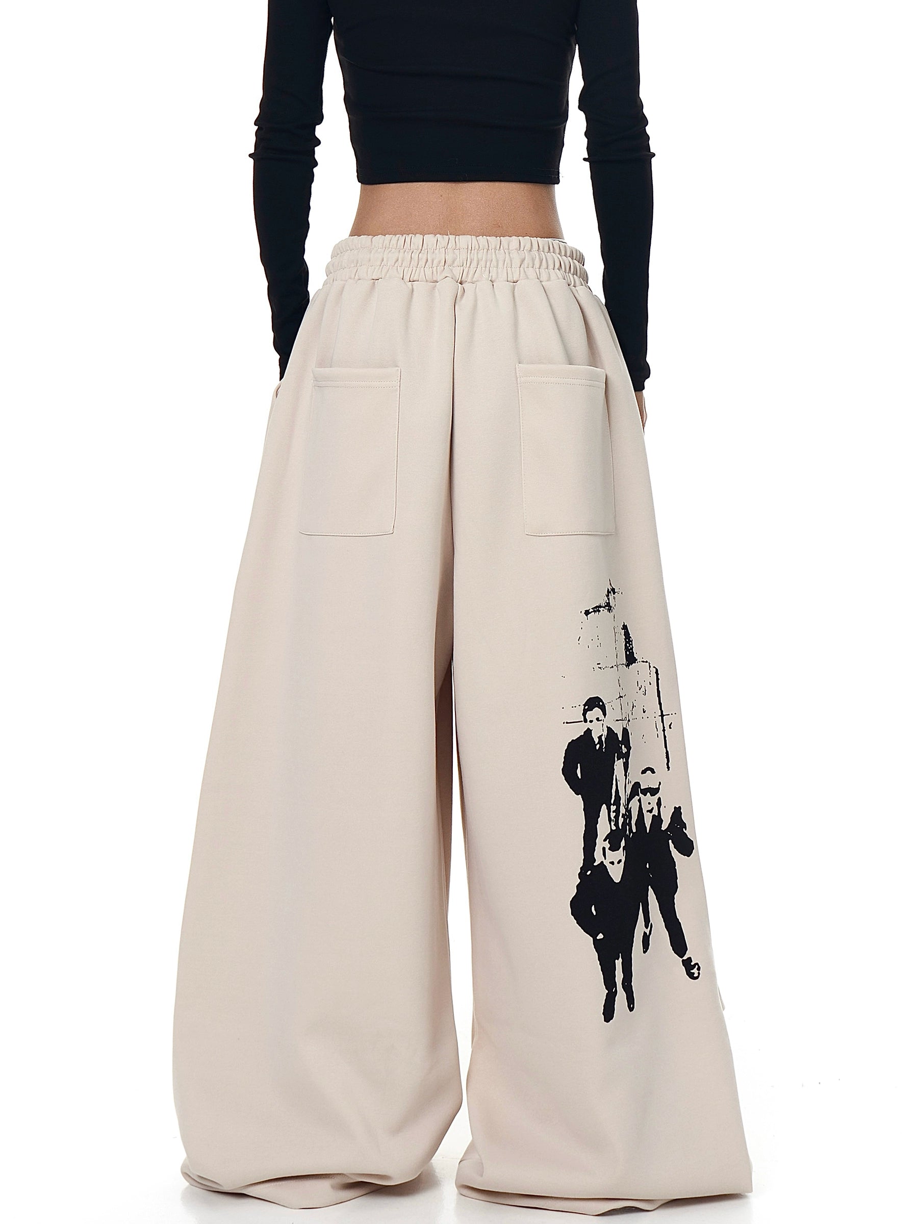 Vintage Portrait Print Sweatpants