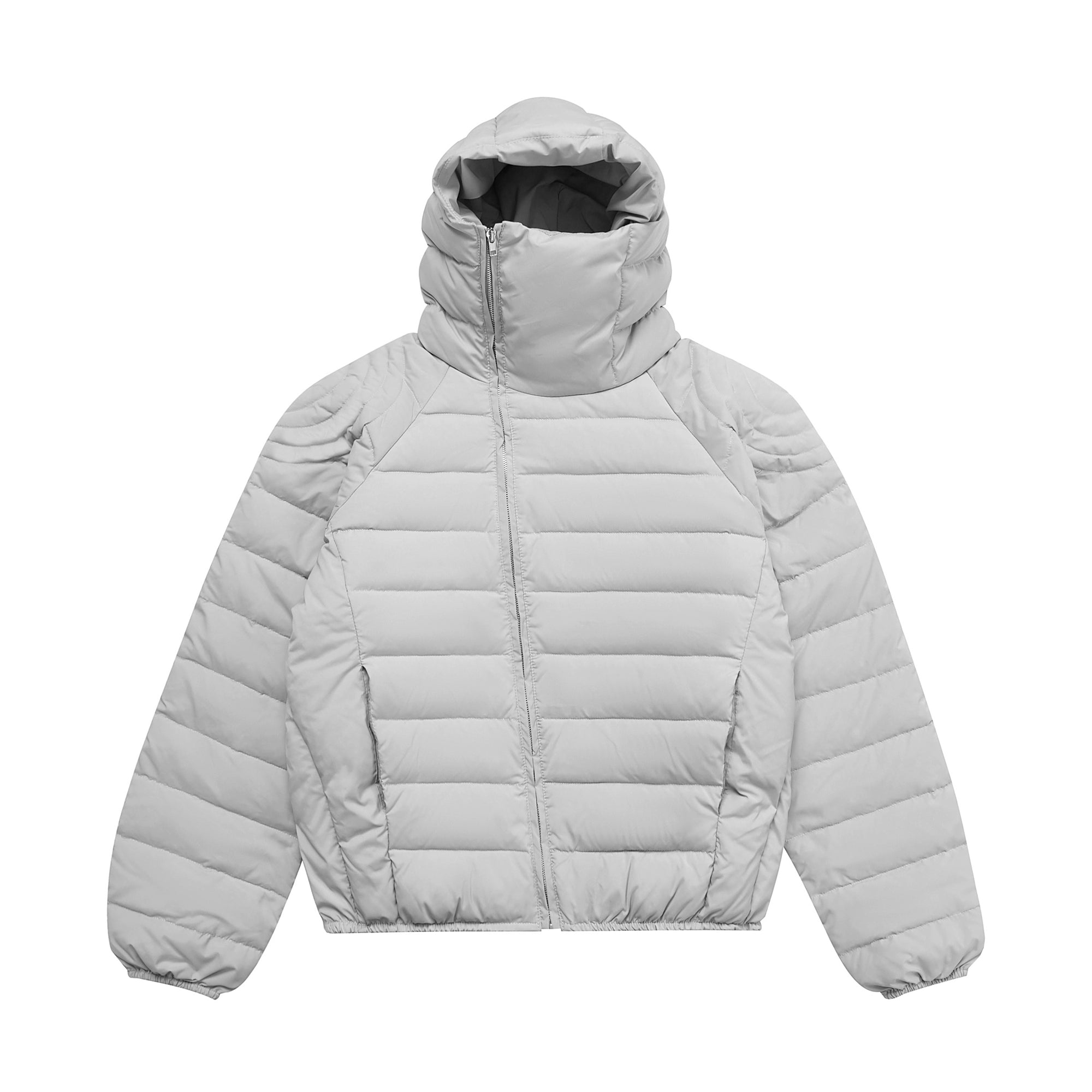 Asymmetric-Zip Tech Ribbed Down Parka