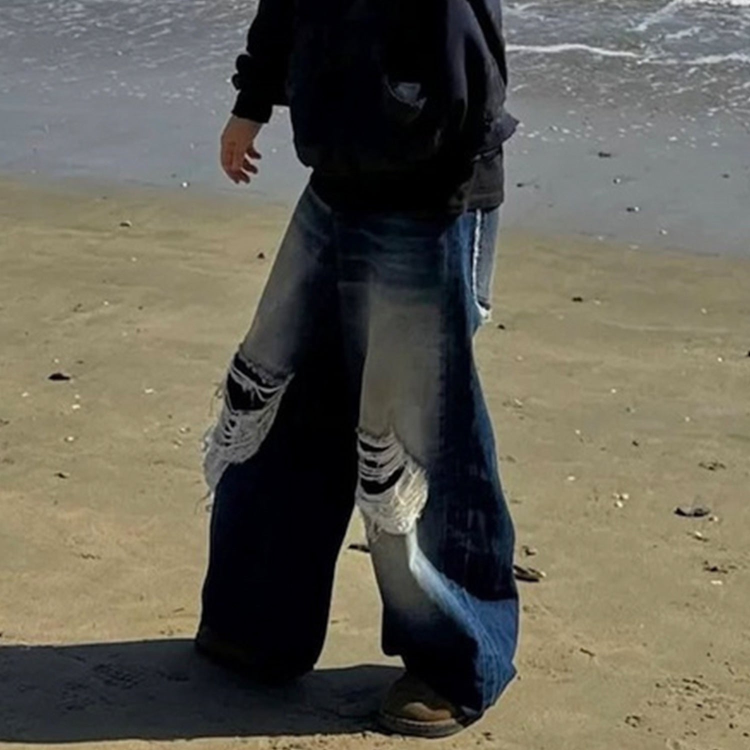 【25s Aug.】Vintage Heavy Ripped Bleached Denim Jeans