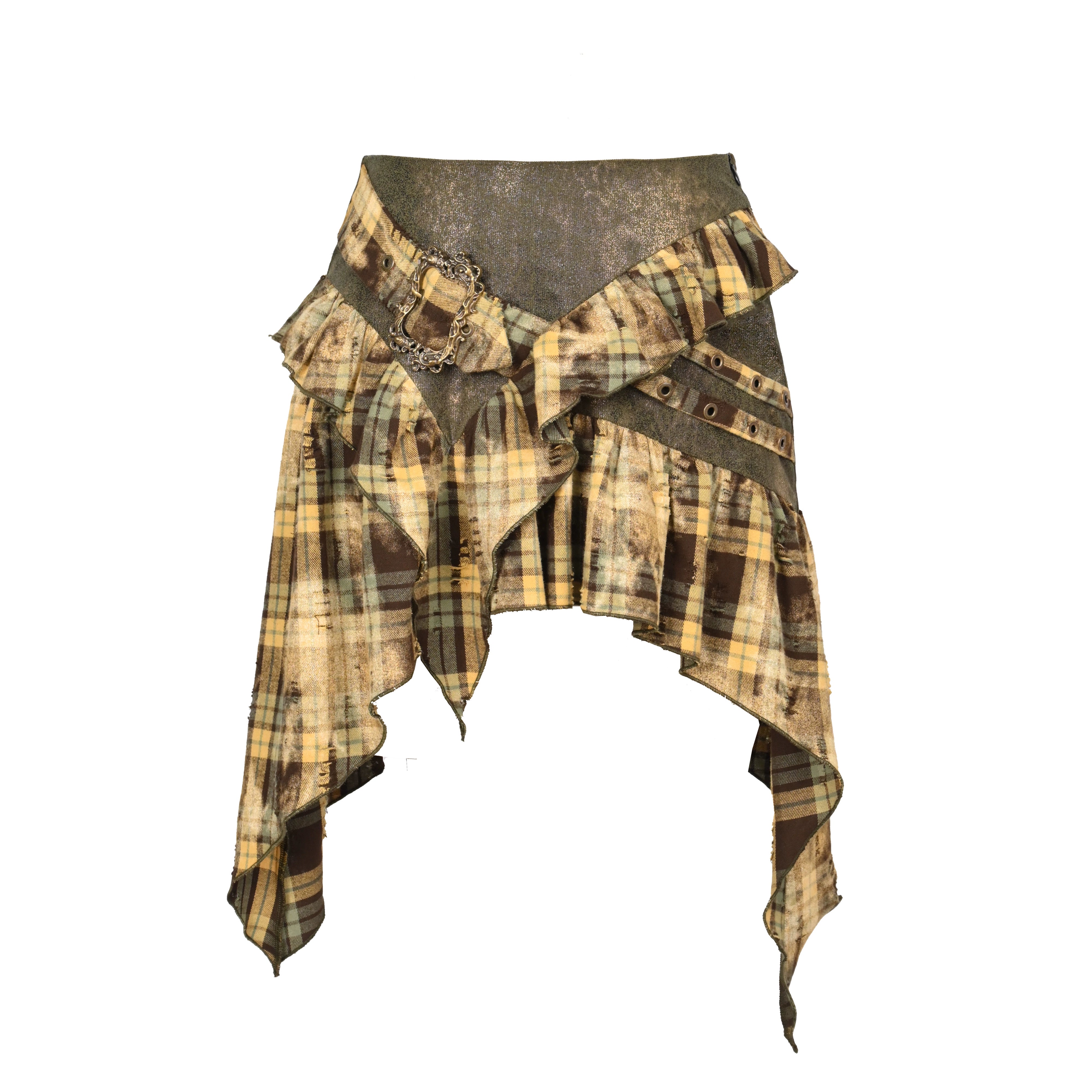 Punk Plaid Ruffle Skirt