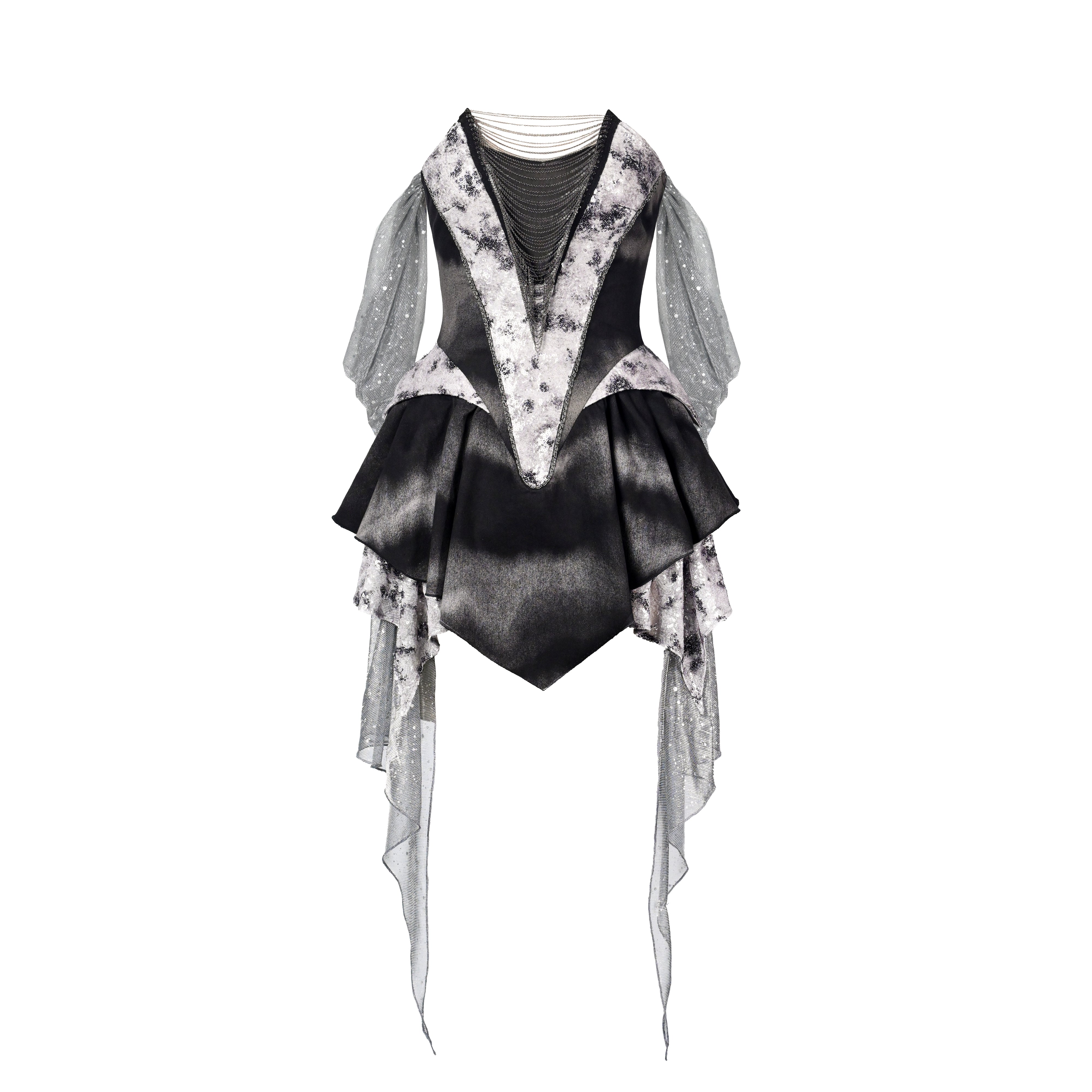 Mechanical Shoulder Hood Dress