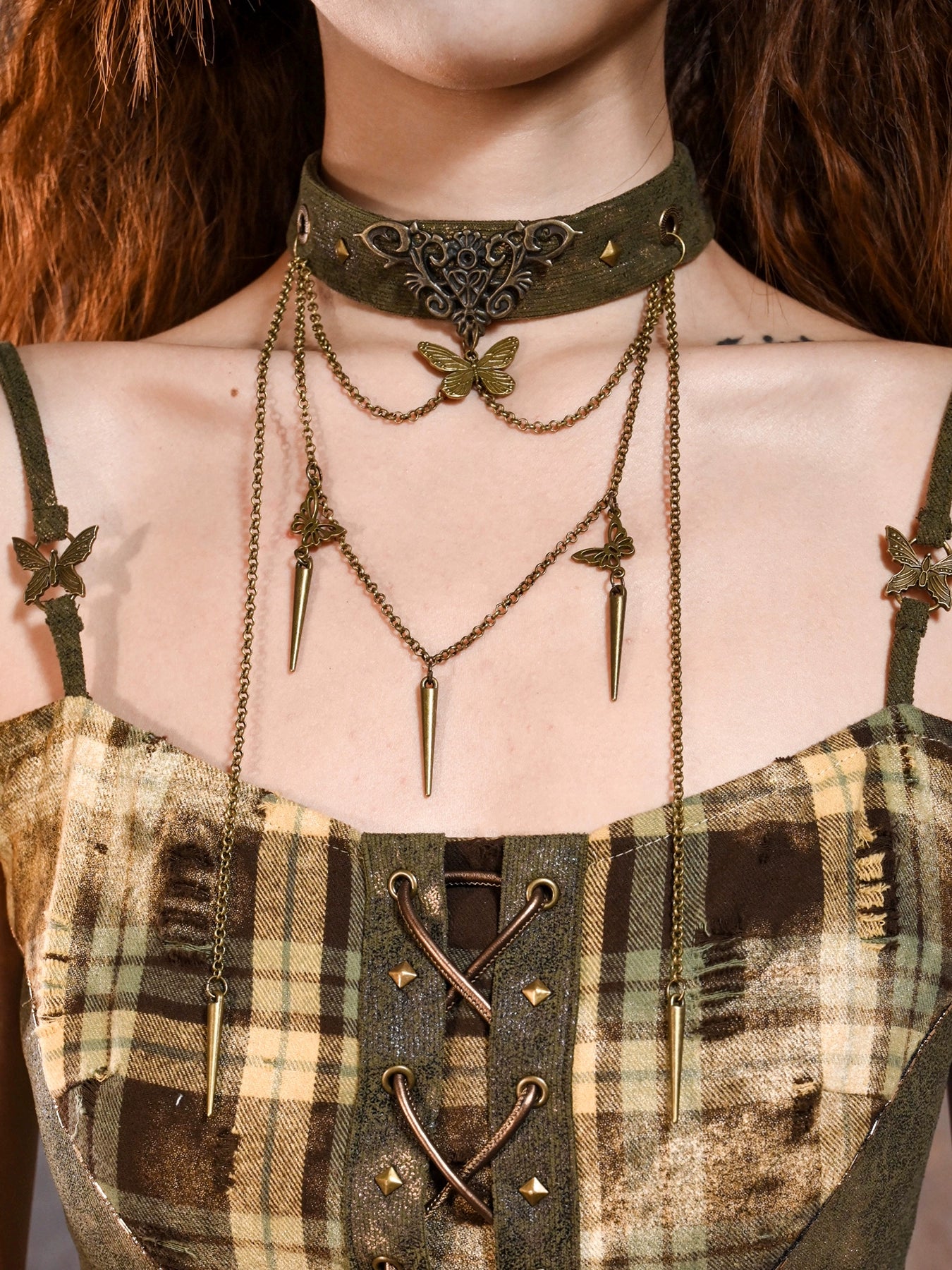 Butterfly Punk Choker Necklace
