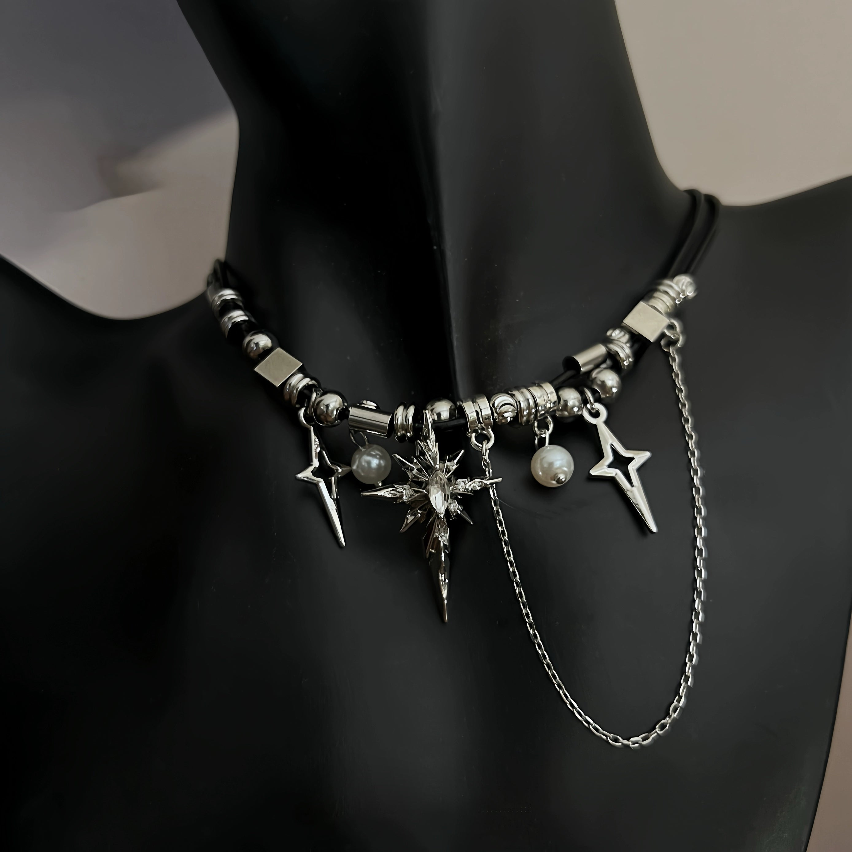 Pearl Cross Double Layer Streetwear Necklace