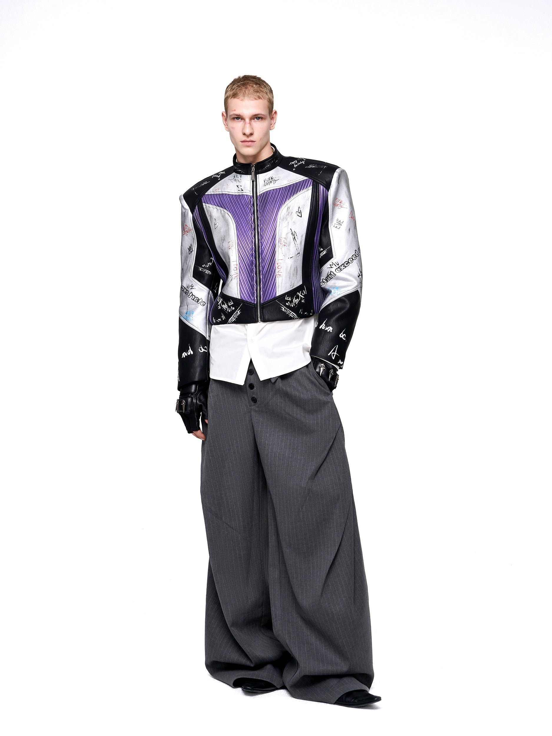 Graffiti Racing Leather Moto Jacket