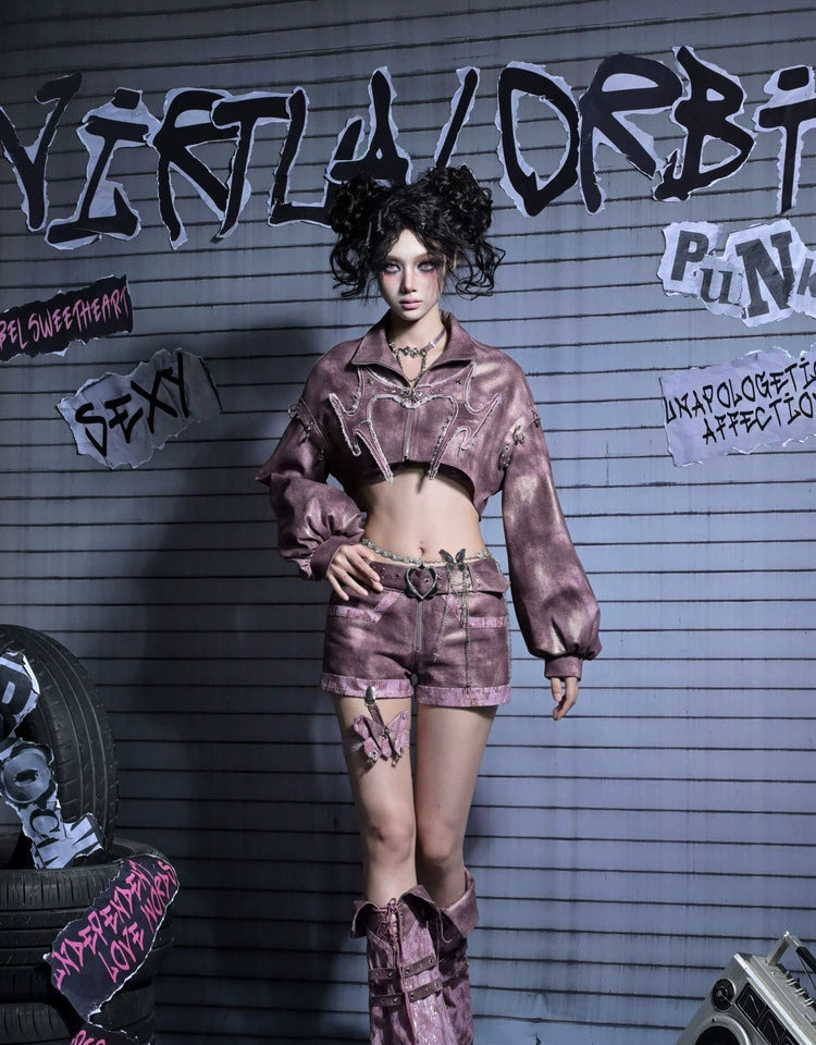 Detachable Butterfly Denim Shorts