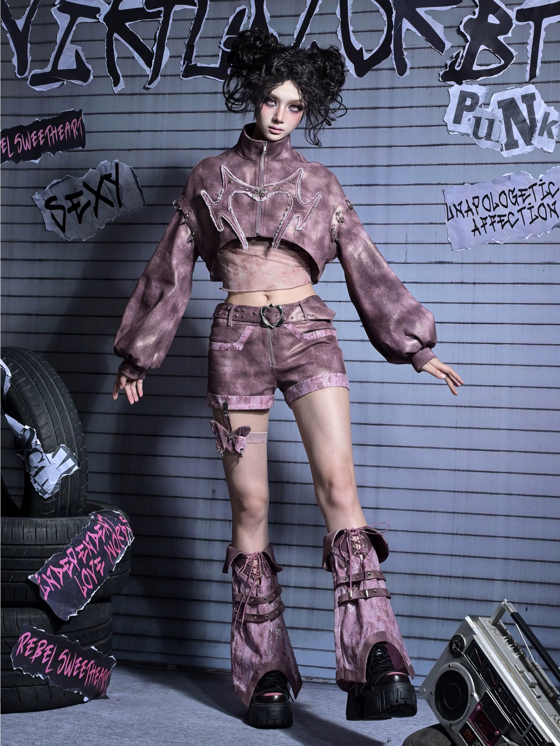 Detachable Butterfly Denim Shorts