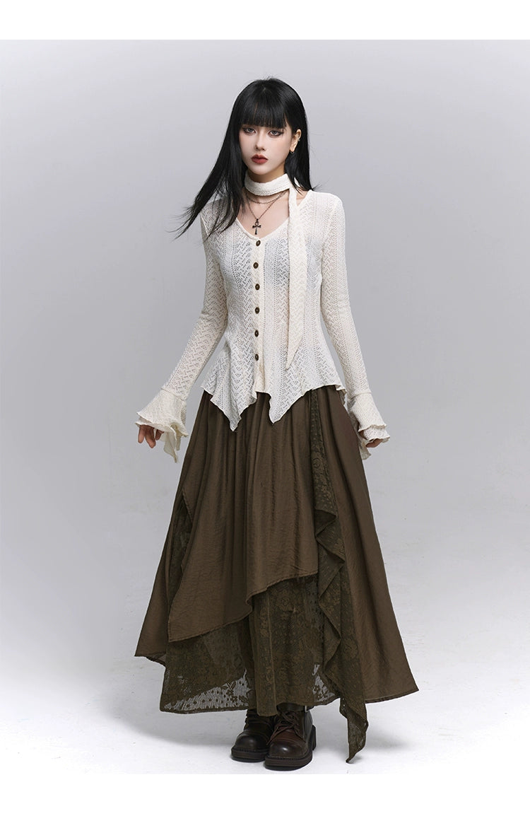 Brown Midi Skirt - Melard Wasteland Style