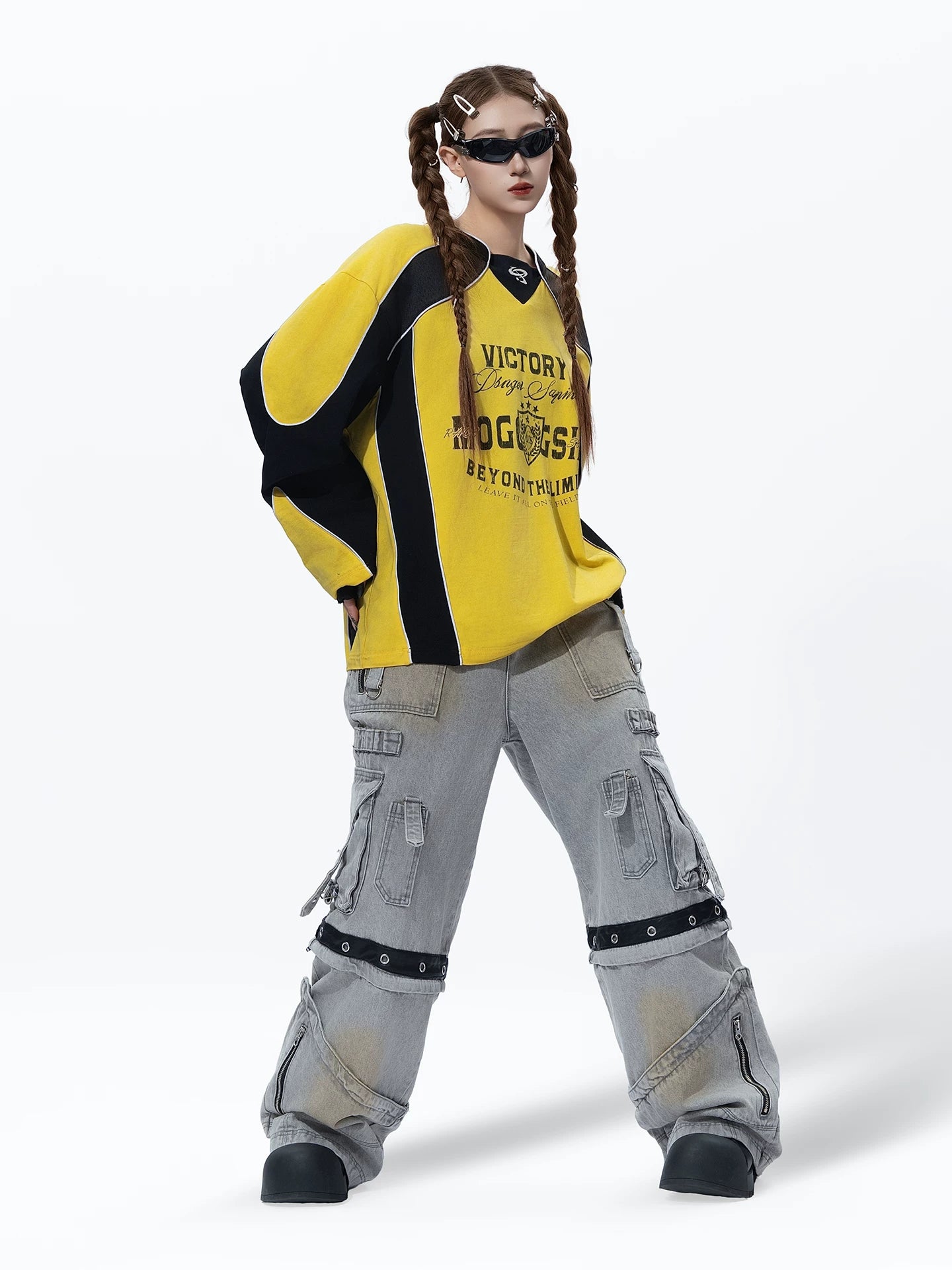 Sanhoostudio Multi Pocket Washed Denim Pants