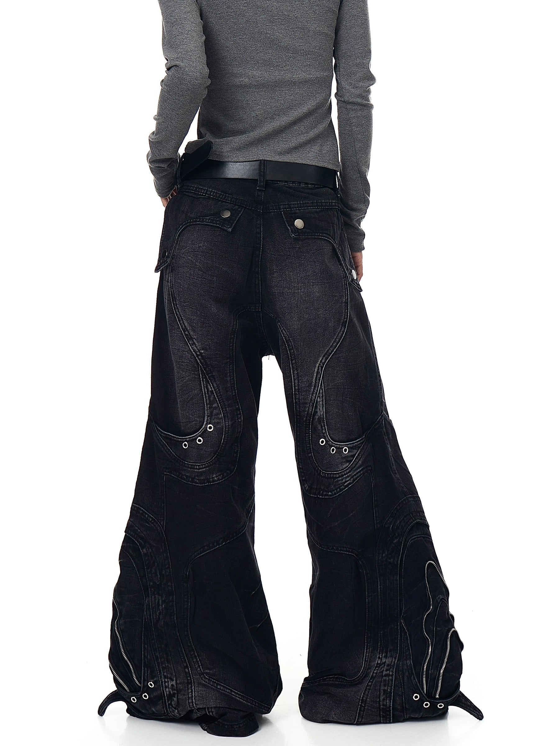 High Street Distressed Flare Denim Pants
