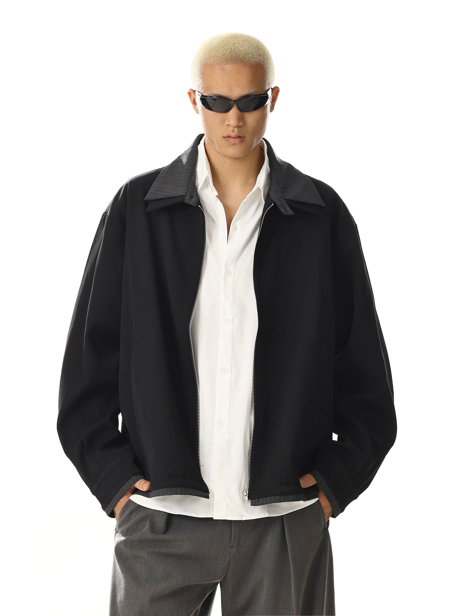 Vintage Layered-Effect Jacket with Cleanfit Streetwear Style