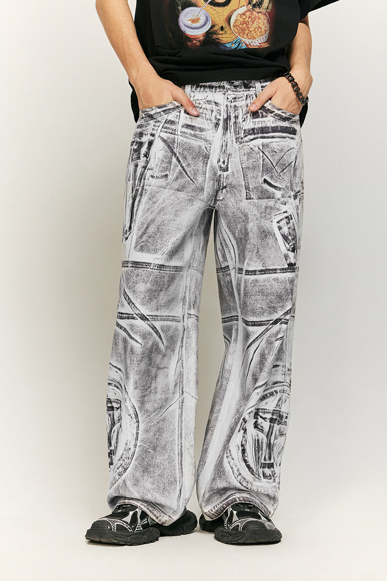 Distressed Tie Dye Dirty Jeans