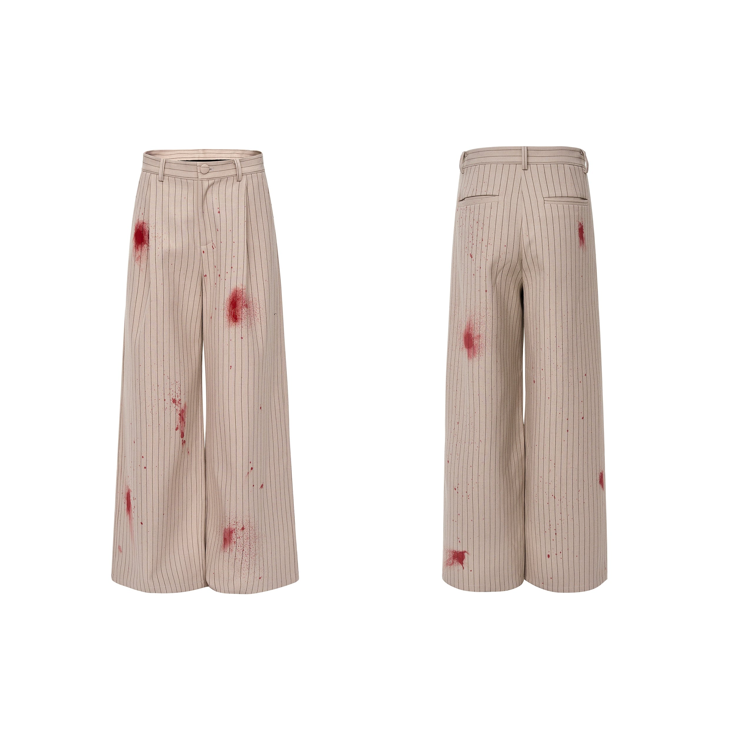 Pinstripe Slim Fit Blood Wash Suit Jacket