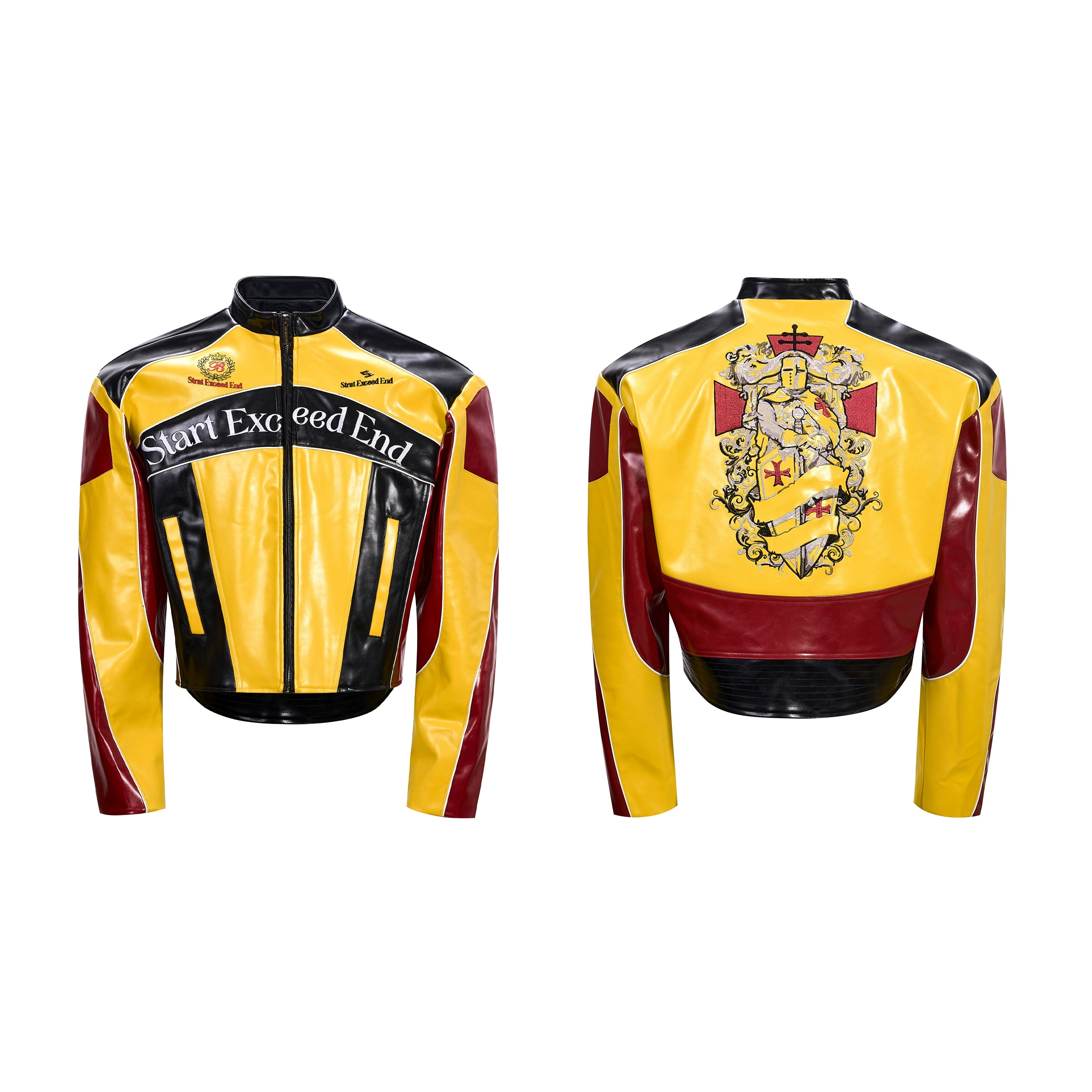 Porsche Colorblock Embroidered Moto Jacket