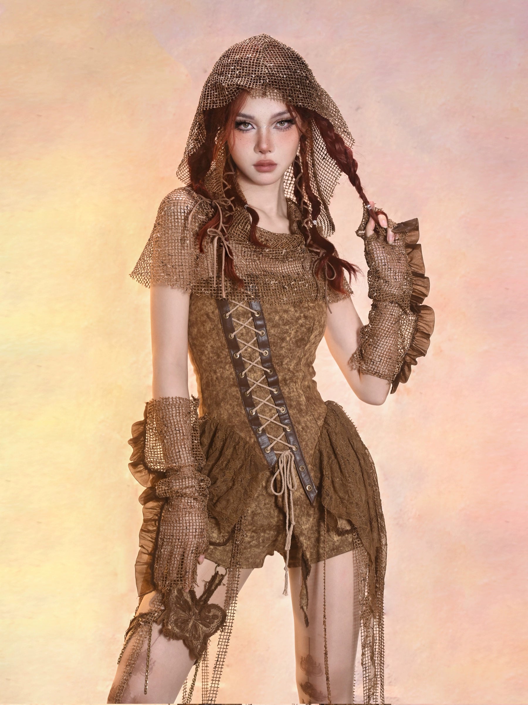 Asymmetric Denim Bustier Top