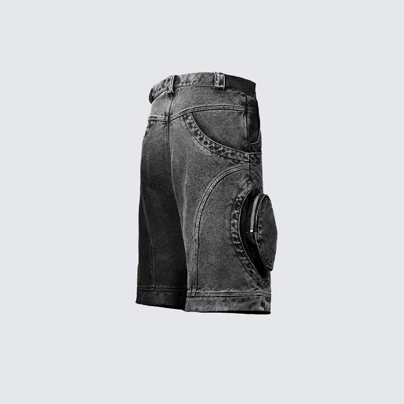 High Street Big Pocket Deconstructed Denim Shorts