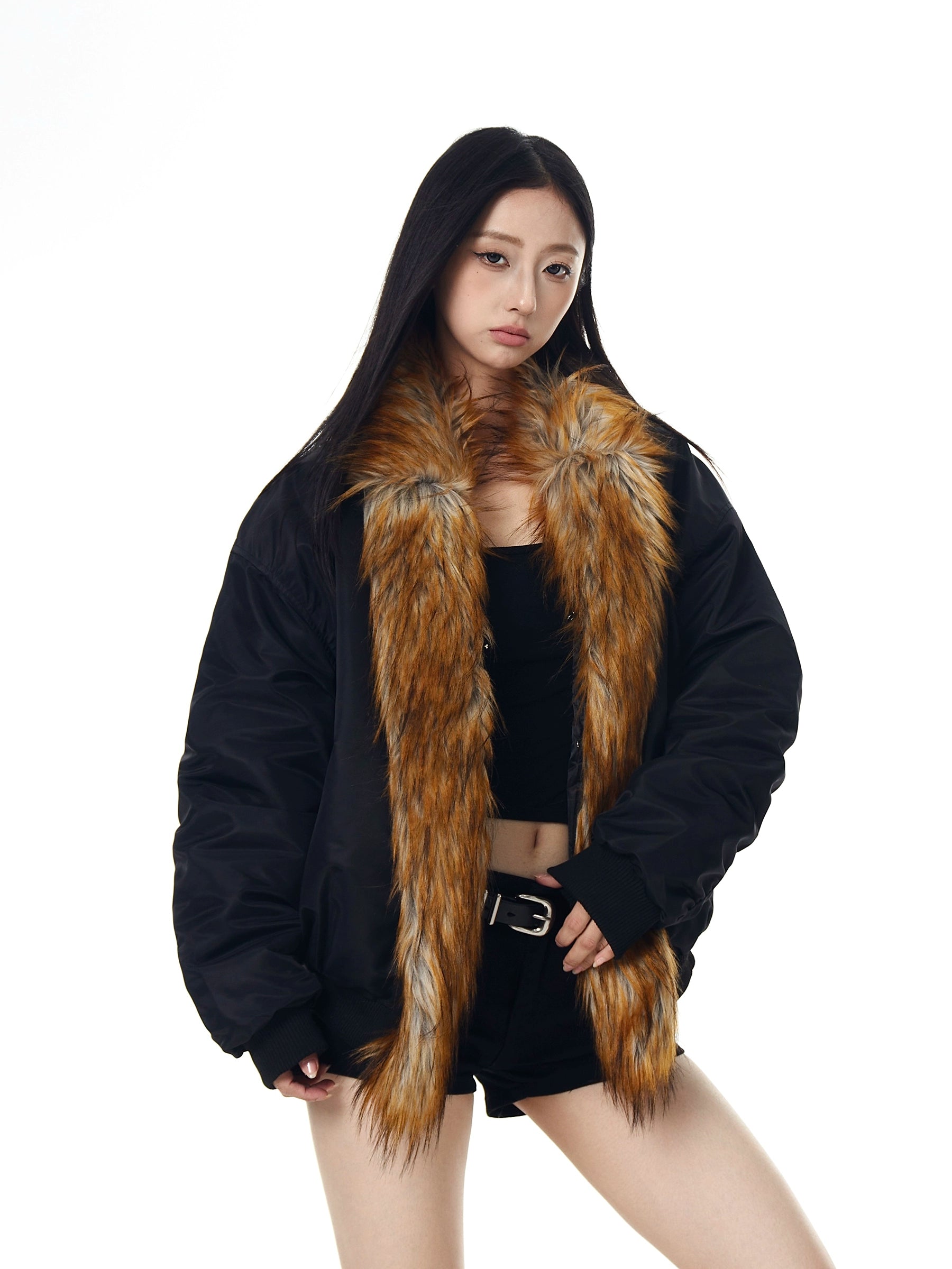 Fur-Spliced Mountain Hawk Designer Puffer Jacket