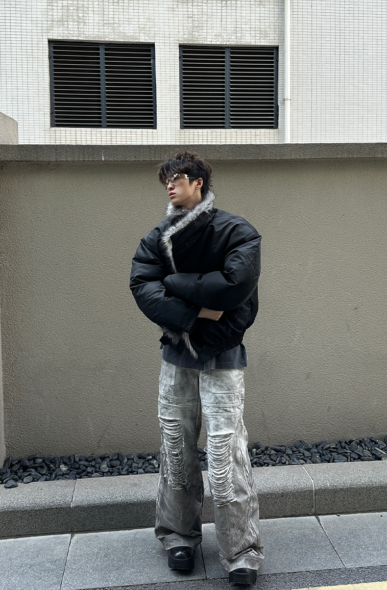 【25s Sep.】Vintage Washed Floor-Length Denim Pants