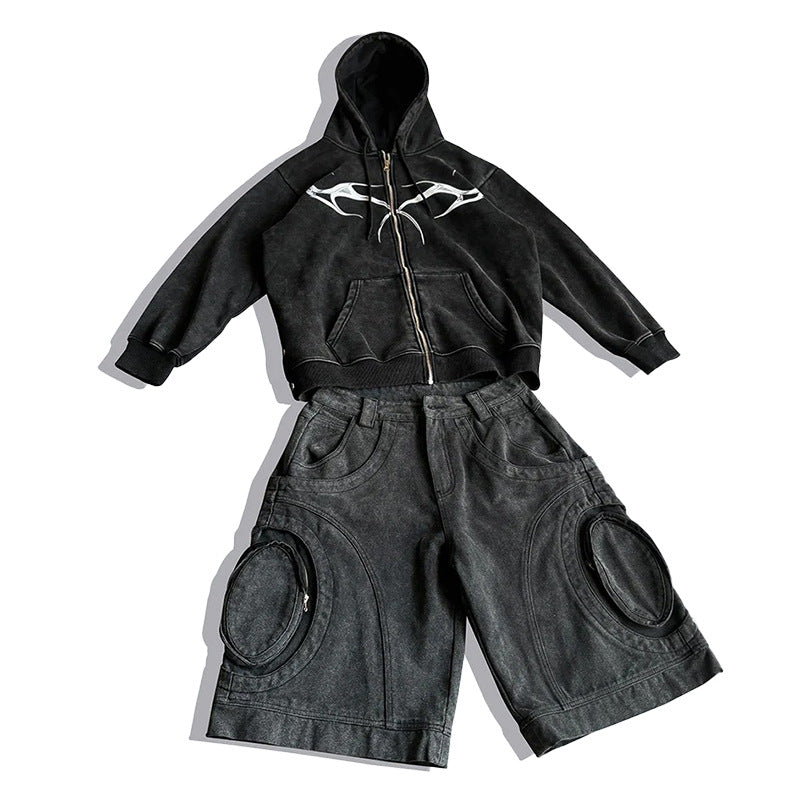 High Street Big Pocket Deconstructed Denim Shorts