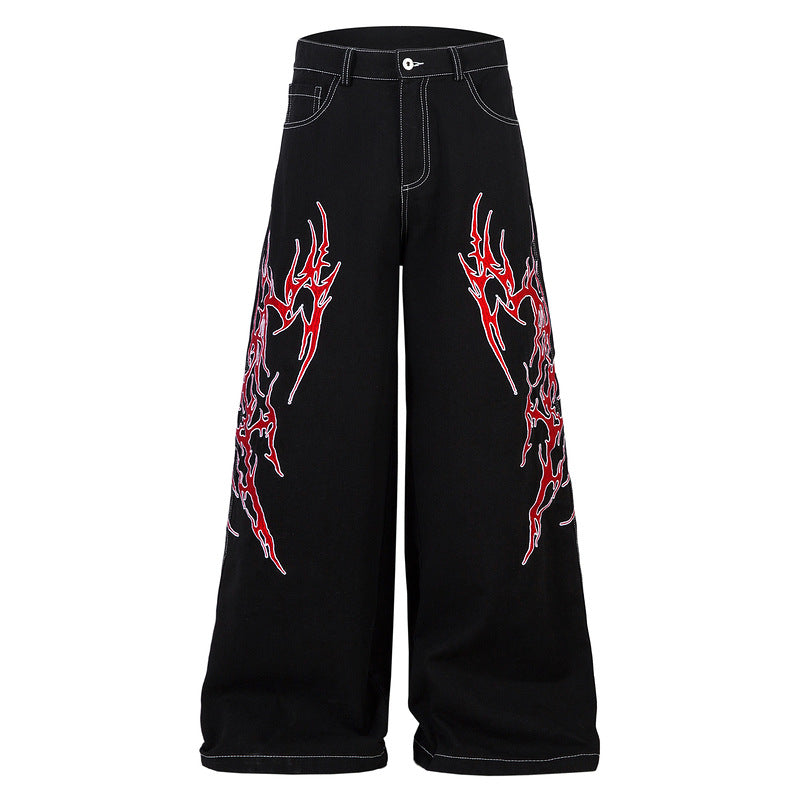 【25s Aug.】Original Thorn Embroidered Straight-Leg Jeans