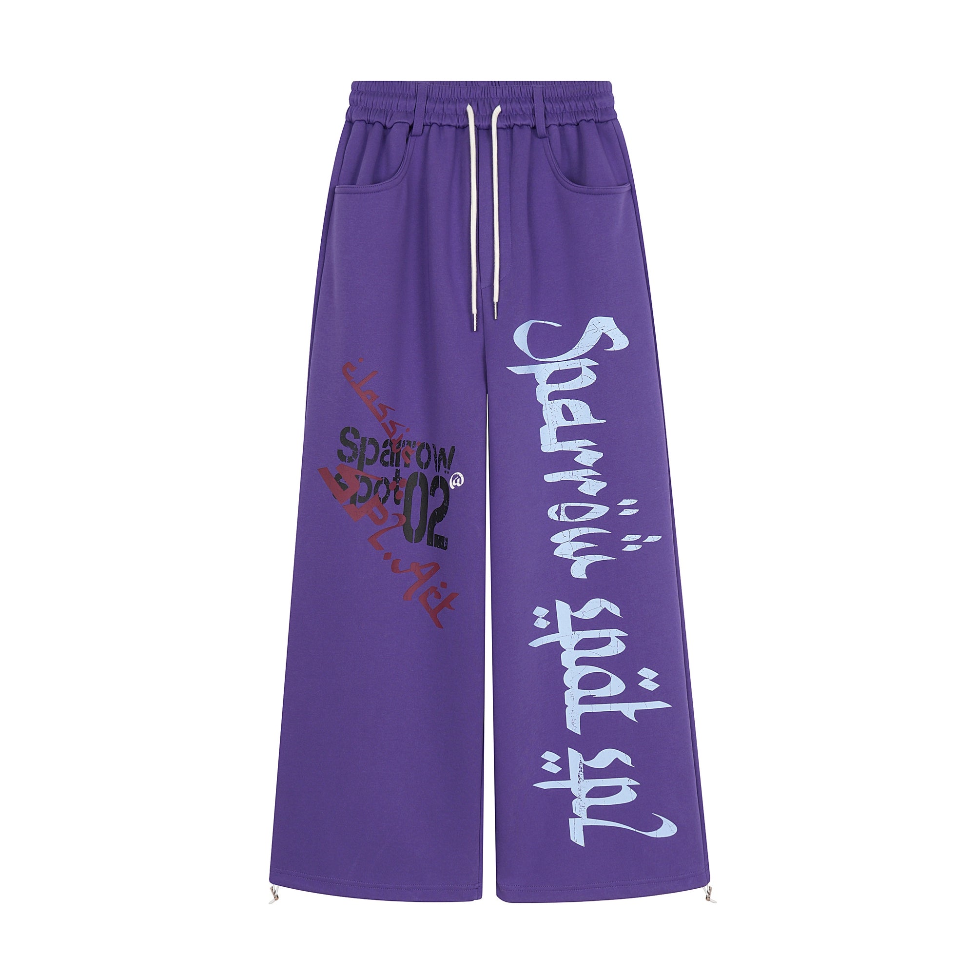 Graffiti Letter Print Straight-Leg Sweatpants
