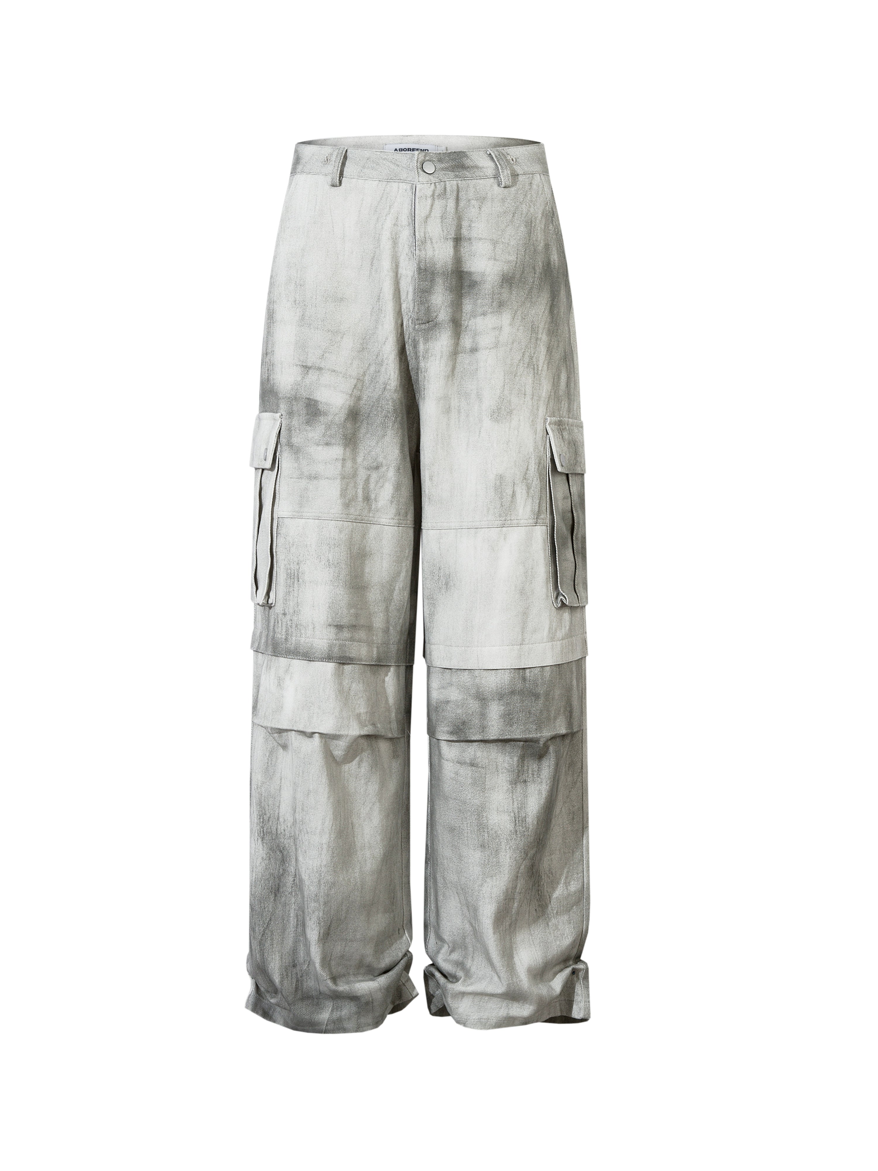 【25s Sep.】Washed Distressed Cargo Wide-Leg Pants