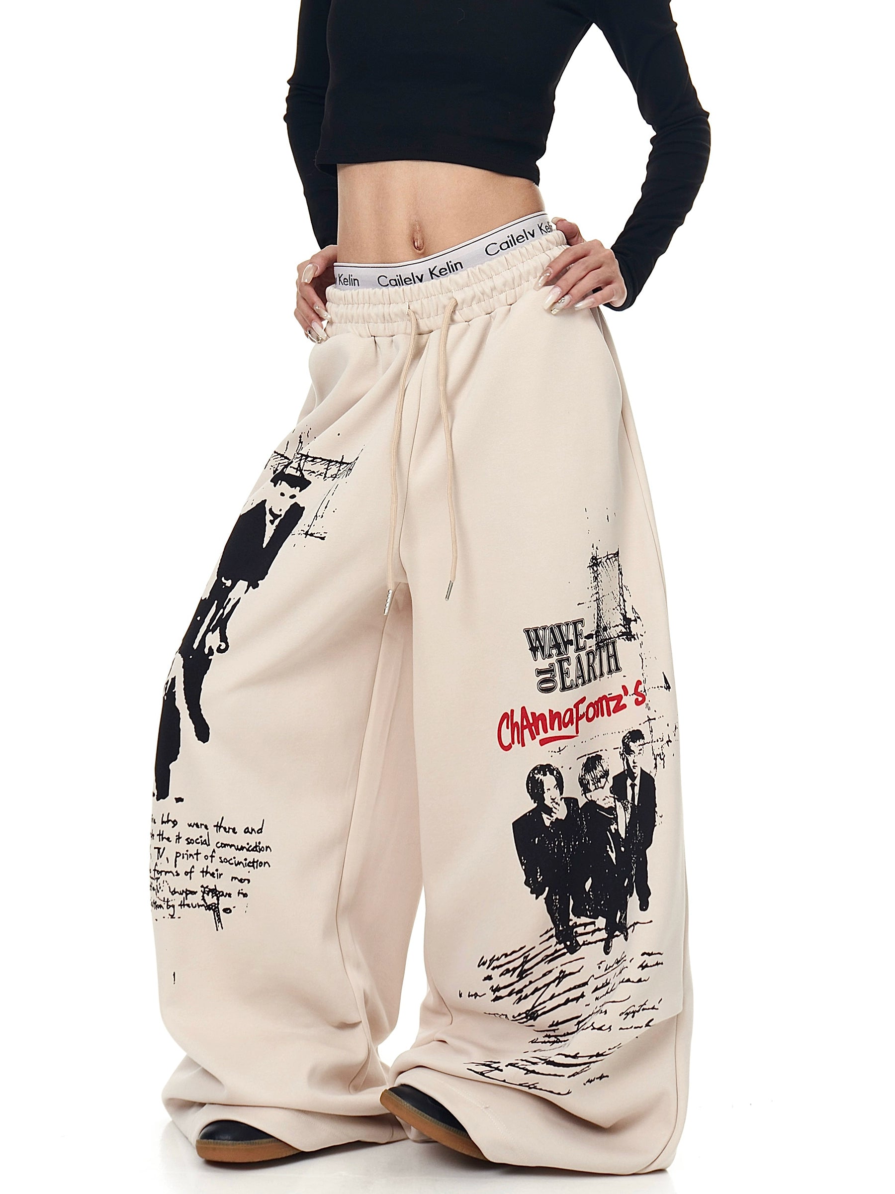 Vintage Portrait Print Sweatpants